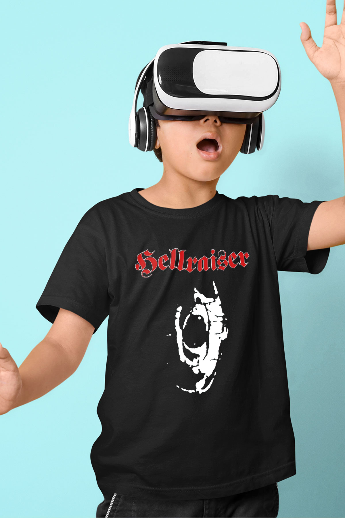 Hellraiser Baskılı Siyah Unisex Çocuk Tişört