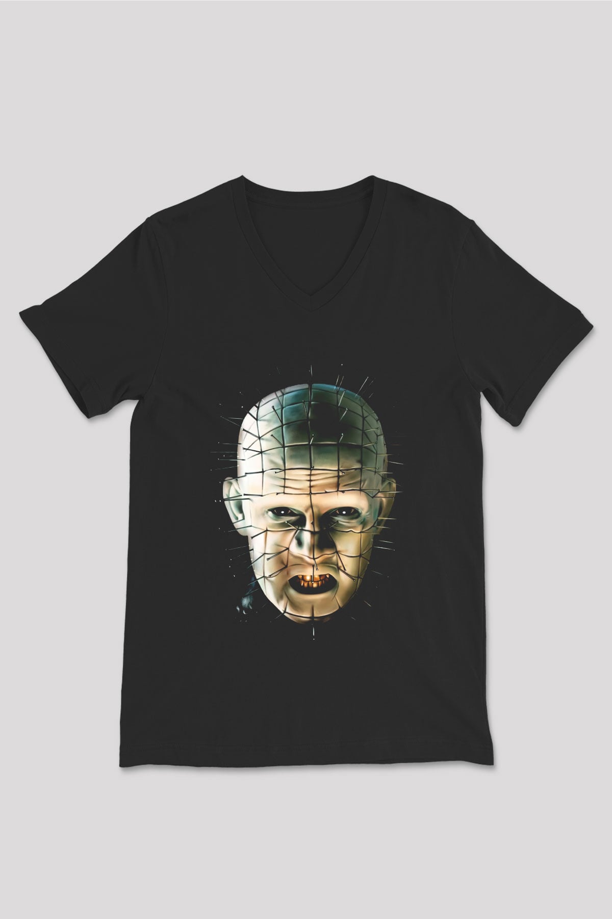 Hellraiser Siyah Unisex V Yaka Tişört T-Shirt
