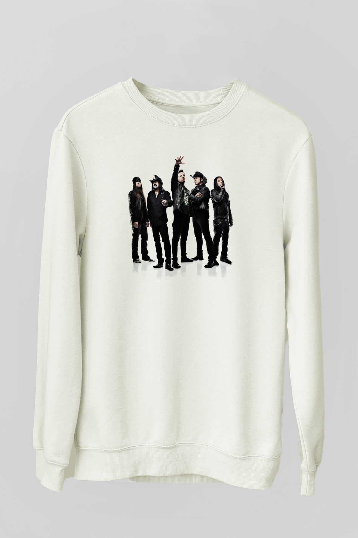 Hellyeah Baskılı Unisex Beyaz Sweatshirt