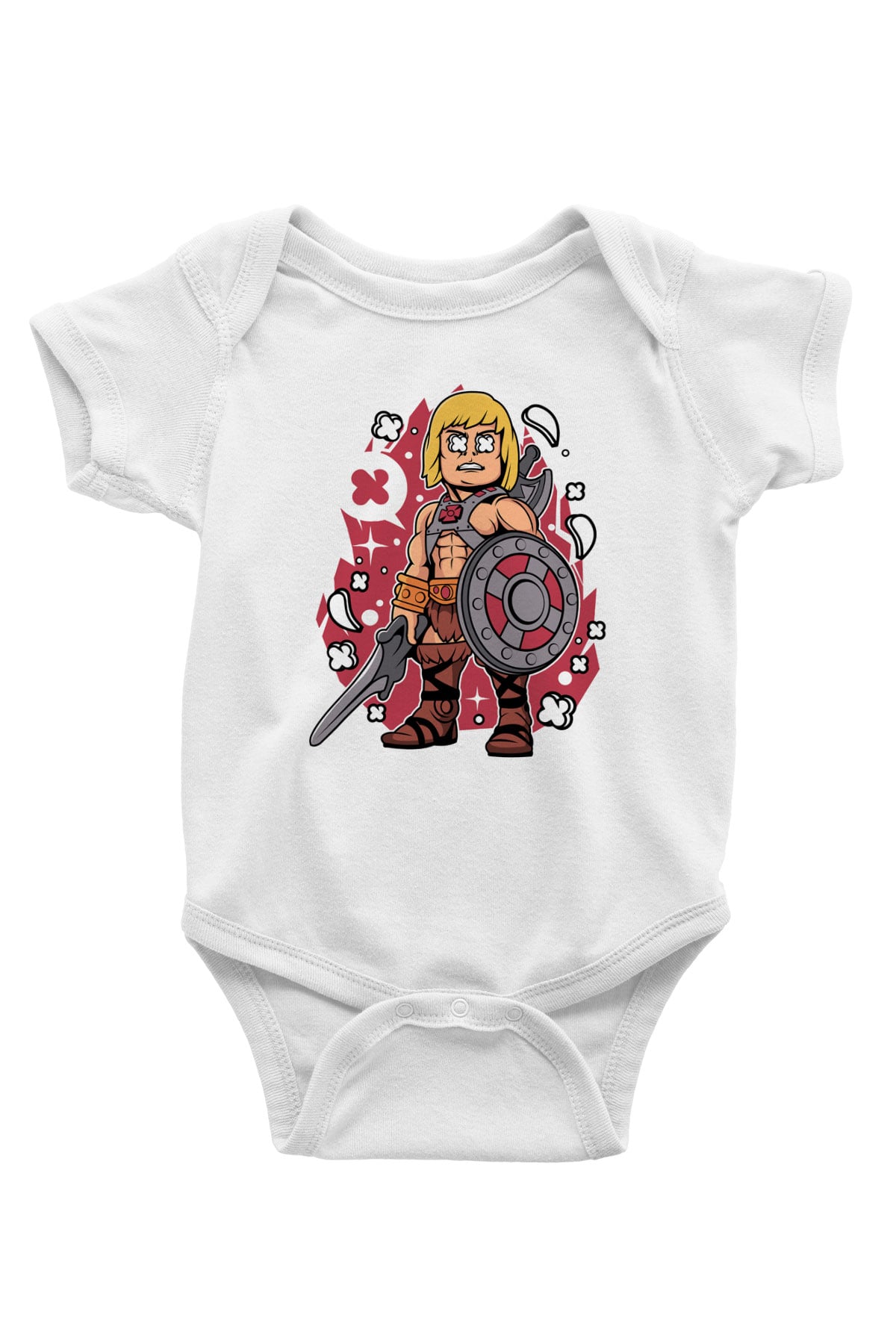 Heman Baskılı Unisex Beyaz Bebek Body - Zıbın
