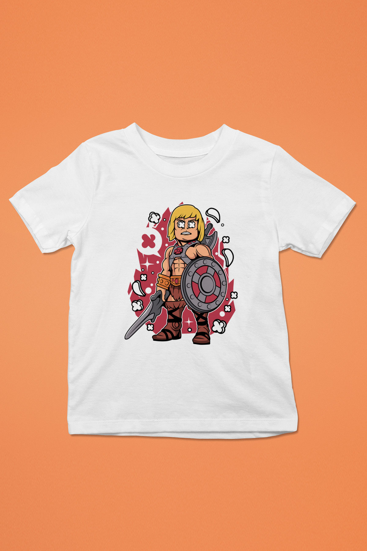 Heman Baskılı Unisex Beyaz Çocuk Tişört