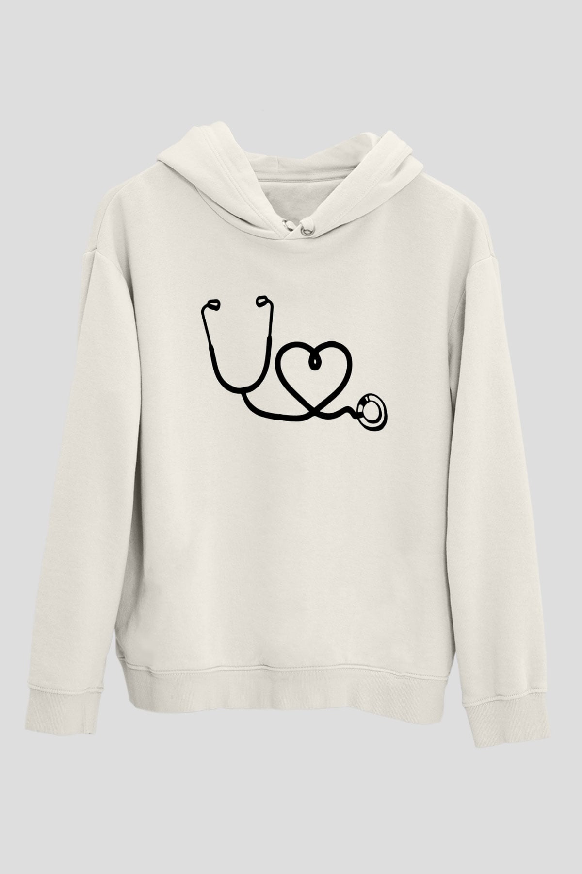 Hemşire Beyaz Unisex Hoodie