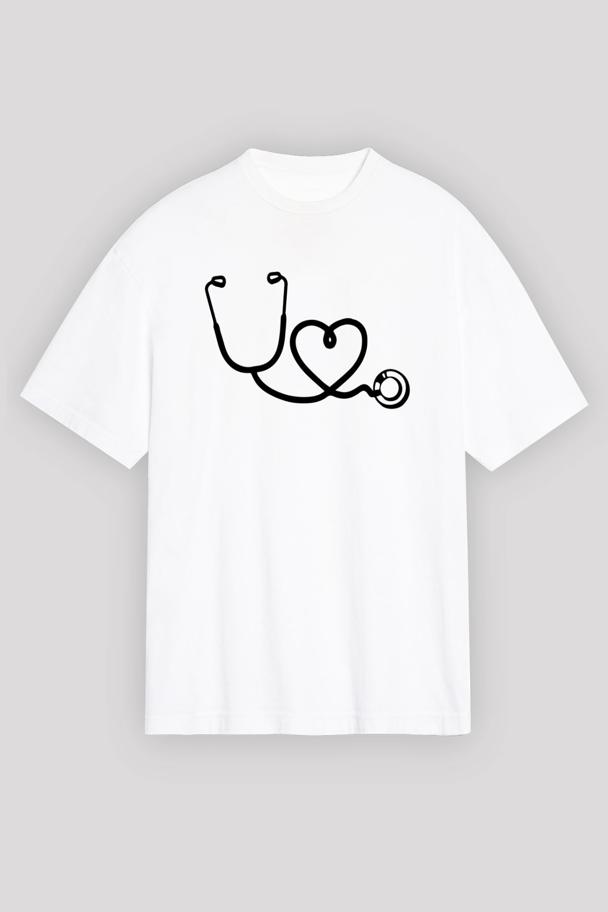 Hemşire Beyaz Unisex Oversize Tişört T-Shirt