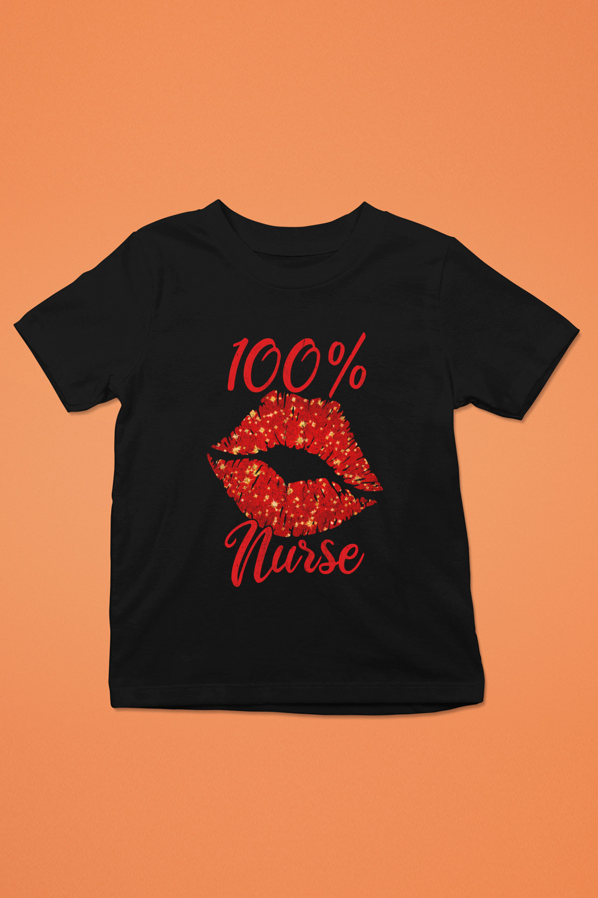 Hemşire Siyah Unisex Çocuk Tişört