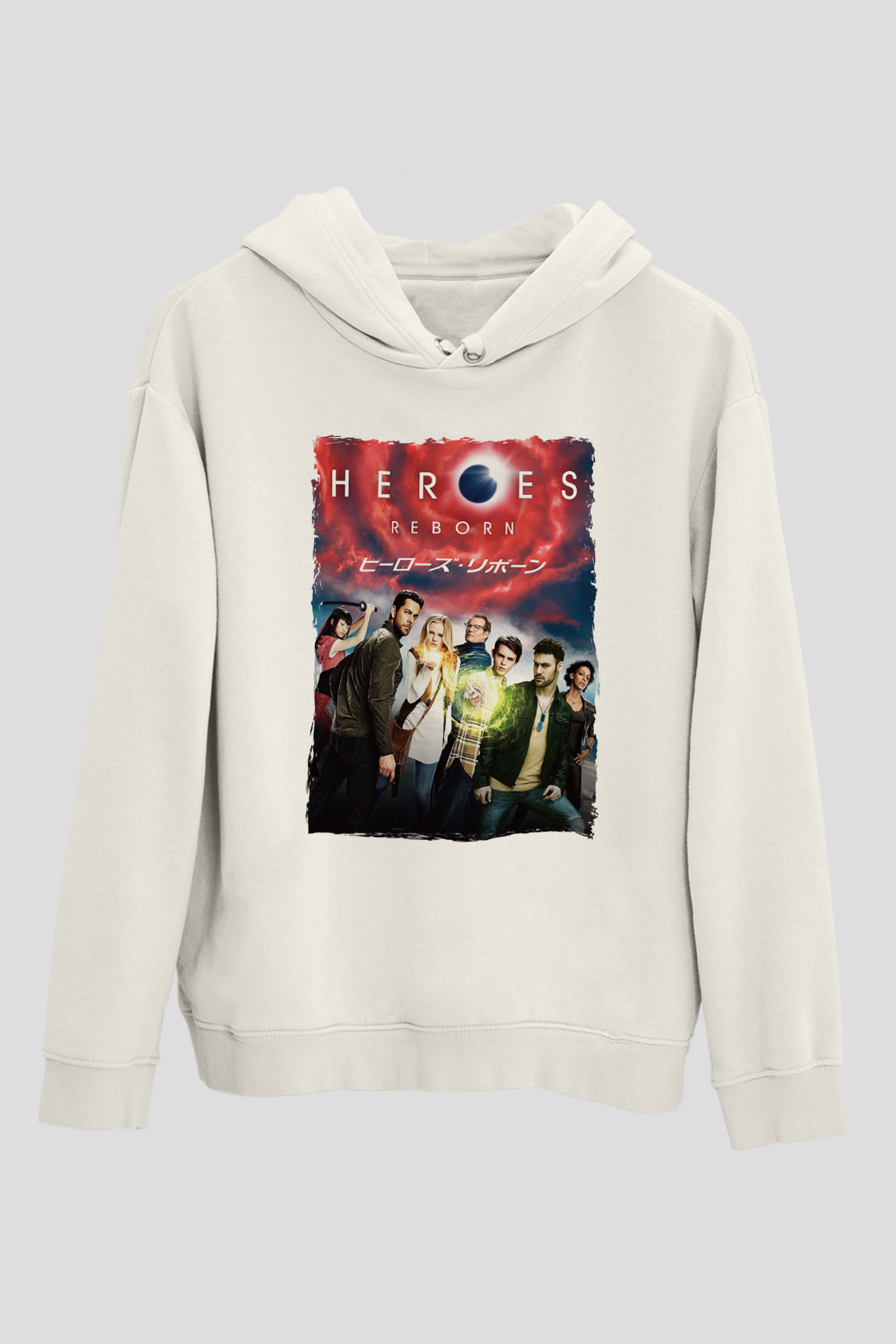 Heroes Beyaz Unisex Hoodie