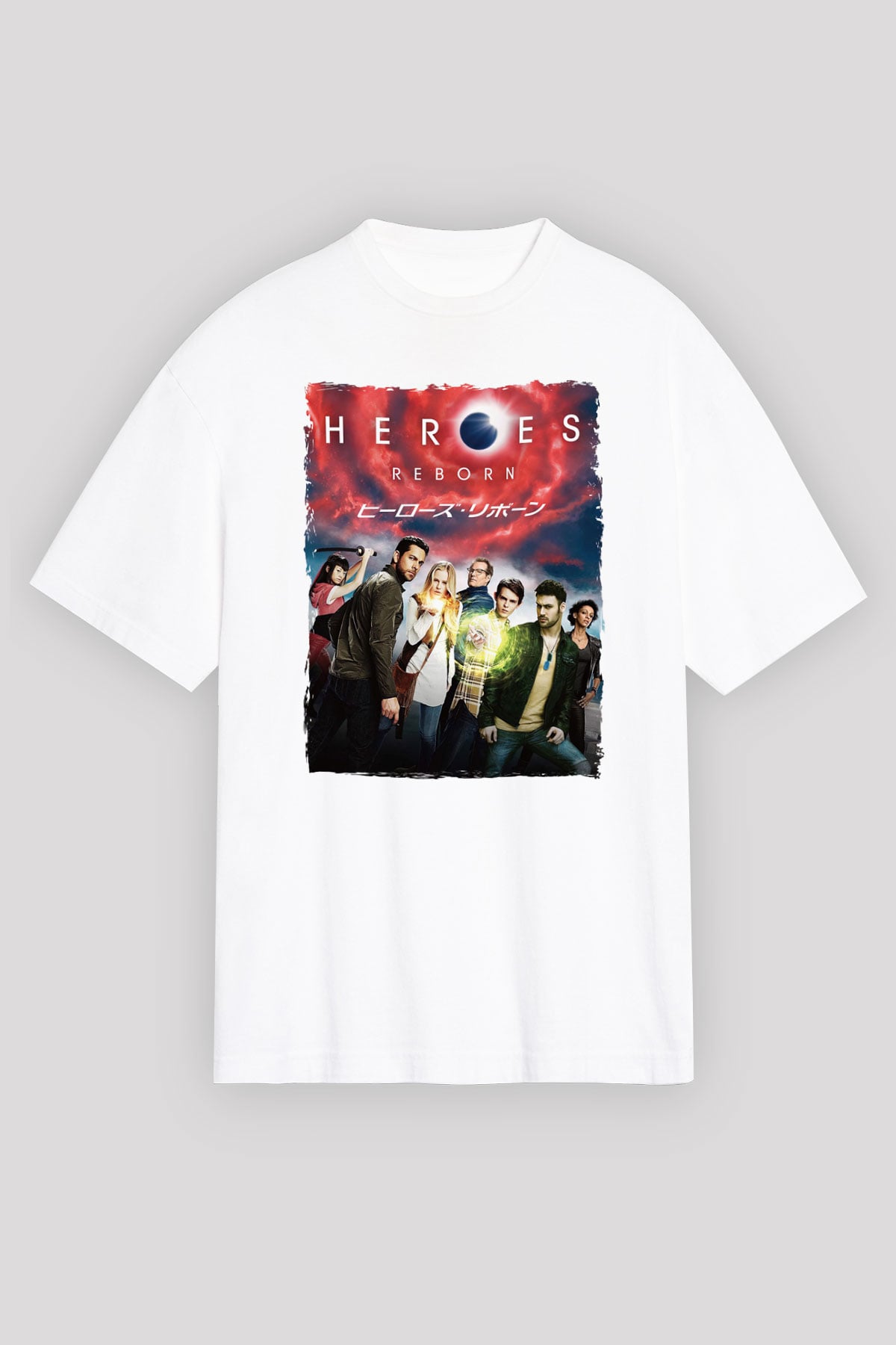 Heroes Beyaz Oversize Tişört Oversize T-shirt