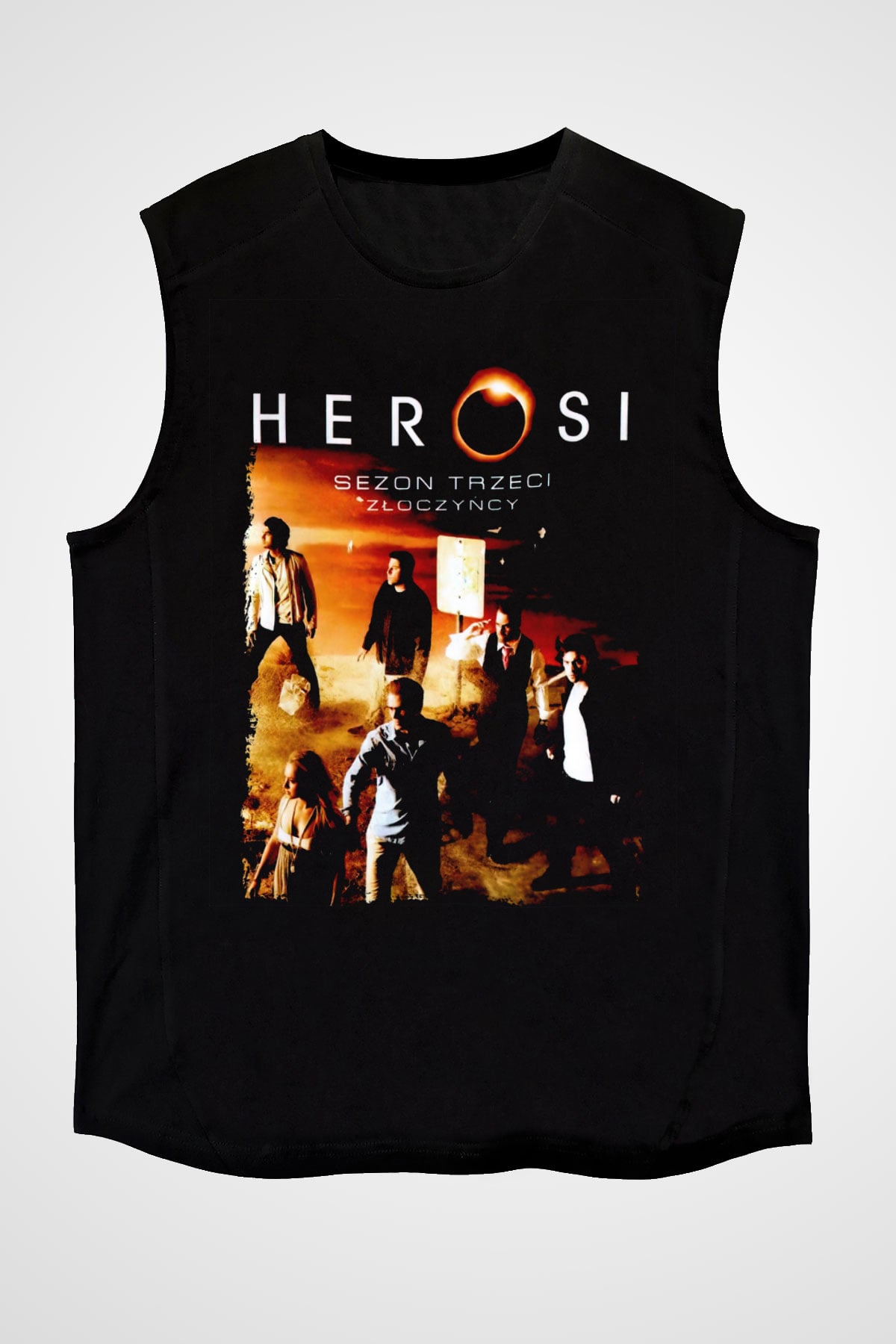 Heroes Siyah Unisex Kolsuz Tişört