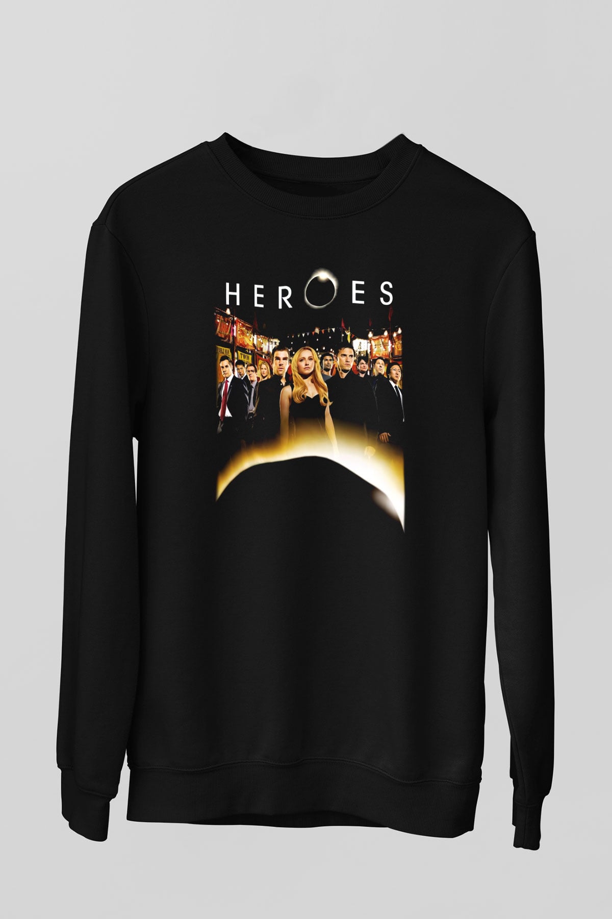 Heroes Siyah Unisex Sweatshirt