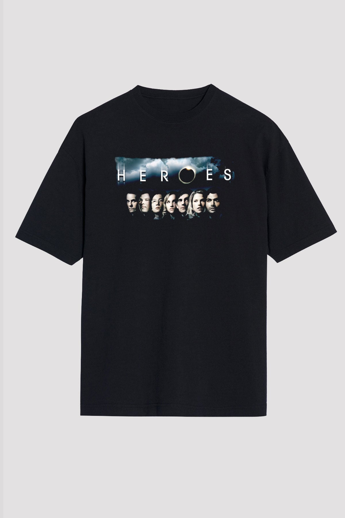 Heroes Siyah Oversize Tişört Oversize T-shirt