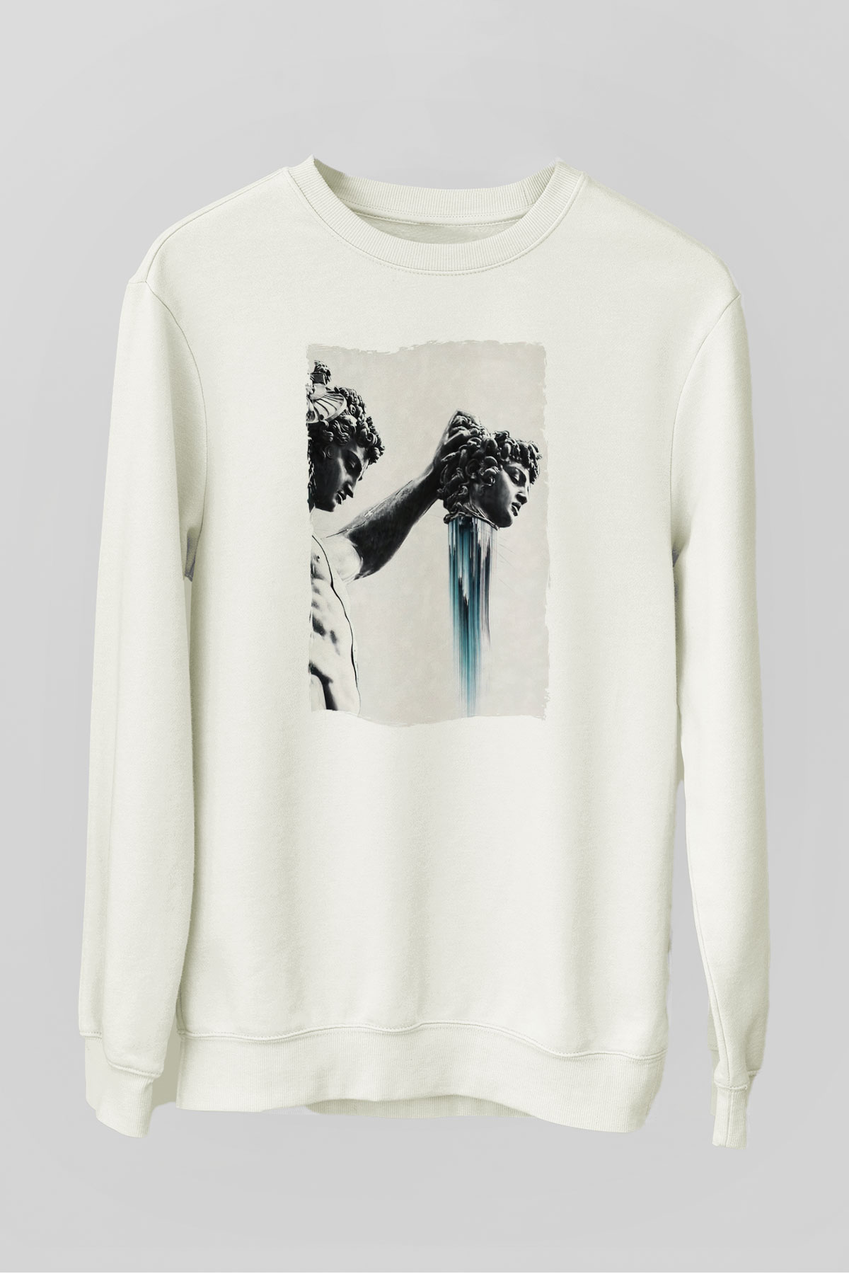 Heykel Baskılı Unisex Siyah  Sweatshirt