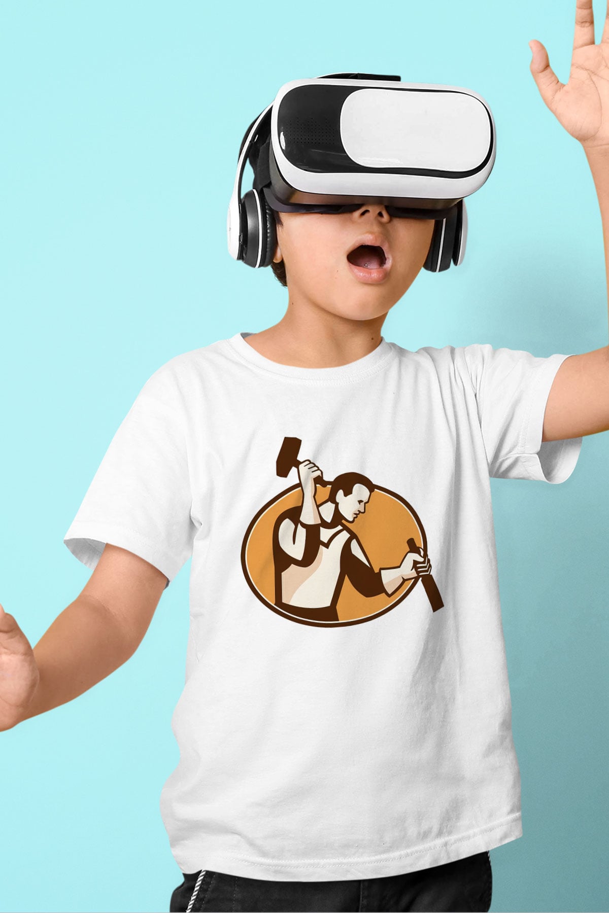 Heykeltıraş Beyaz Unisex Çocuk Tişört