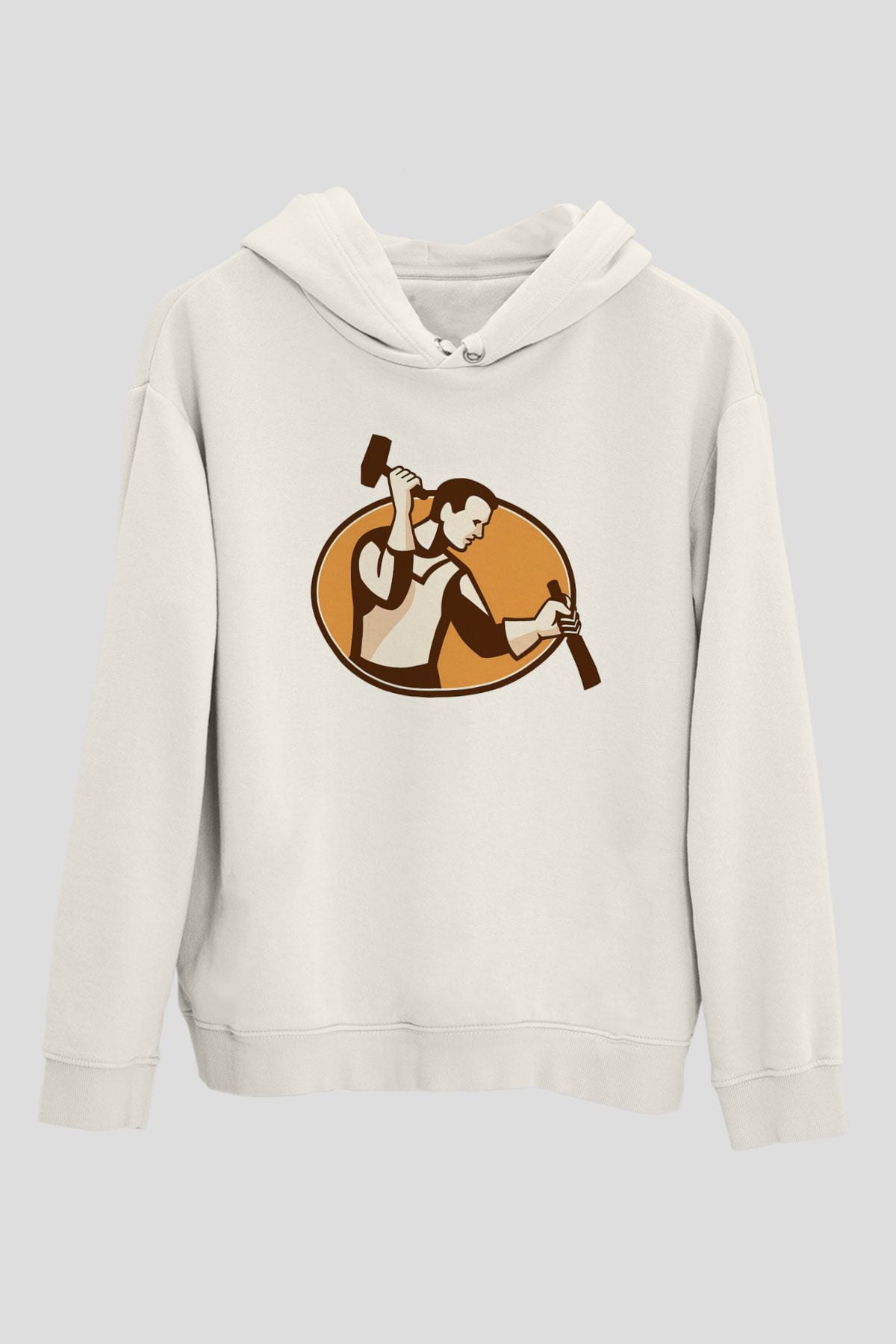 Heykeltıraş Beyaz Unisex Kapüşonlu Sweatshirt