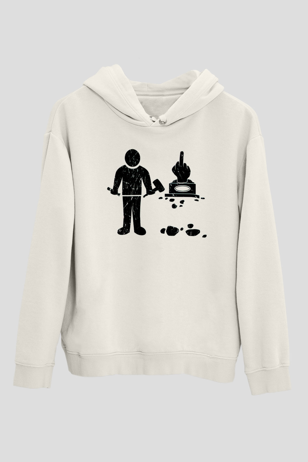 Heykeltıraş Beyaz Unisex Kapüşonlu Sweatshirt