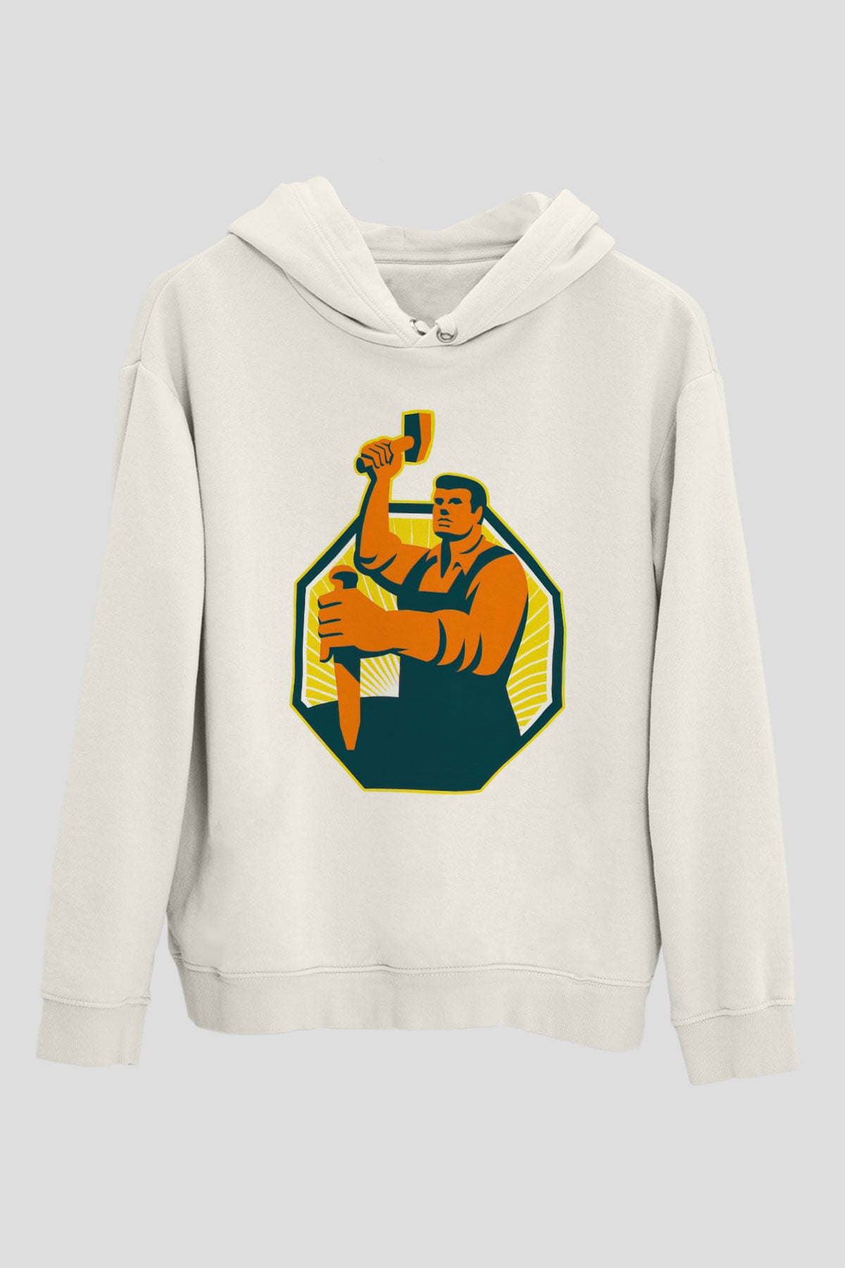 Heykeltıraş Beyaz Unisex Kapüşonlu Sweatshirt