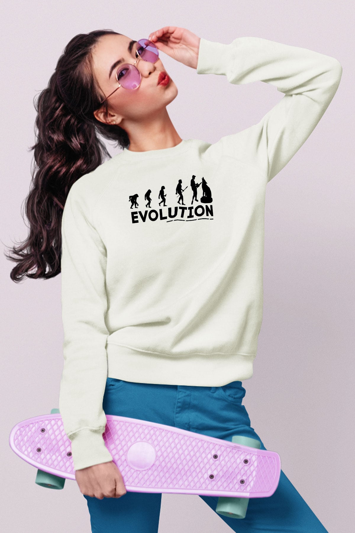 Heykeltıraş Beyaz Unisex Sweatshirt