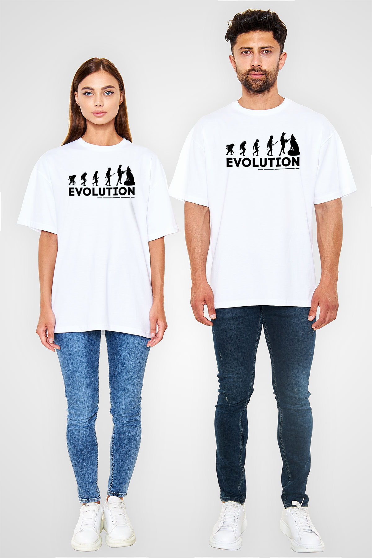 Heykeltıraş Beyaz Oversize Tişört Oversize T-shirt - TişörtFabrikası