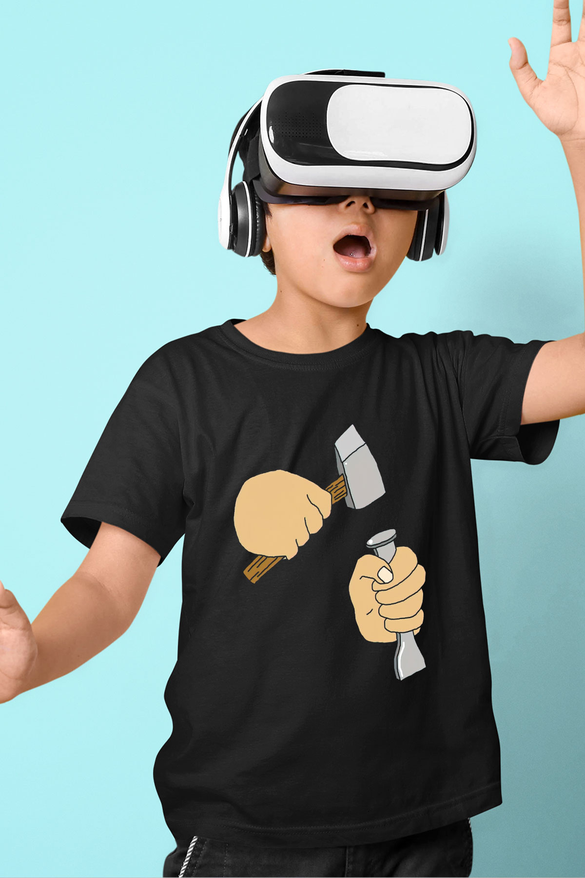 Heykeltıraş Siyah Unisex Çocuk Tişört