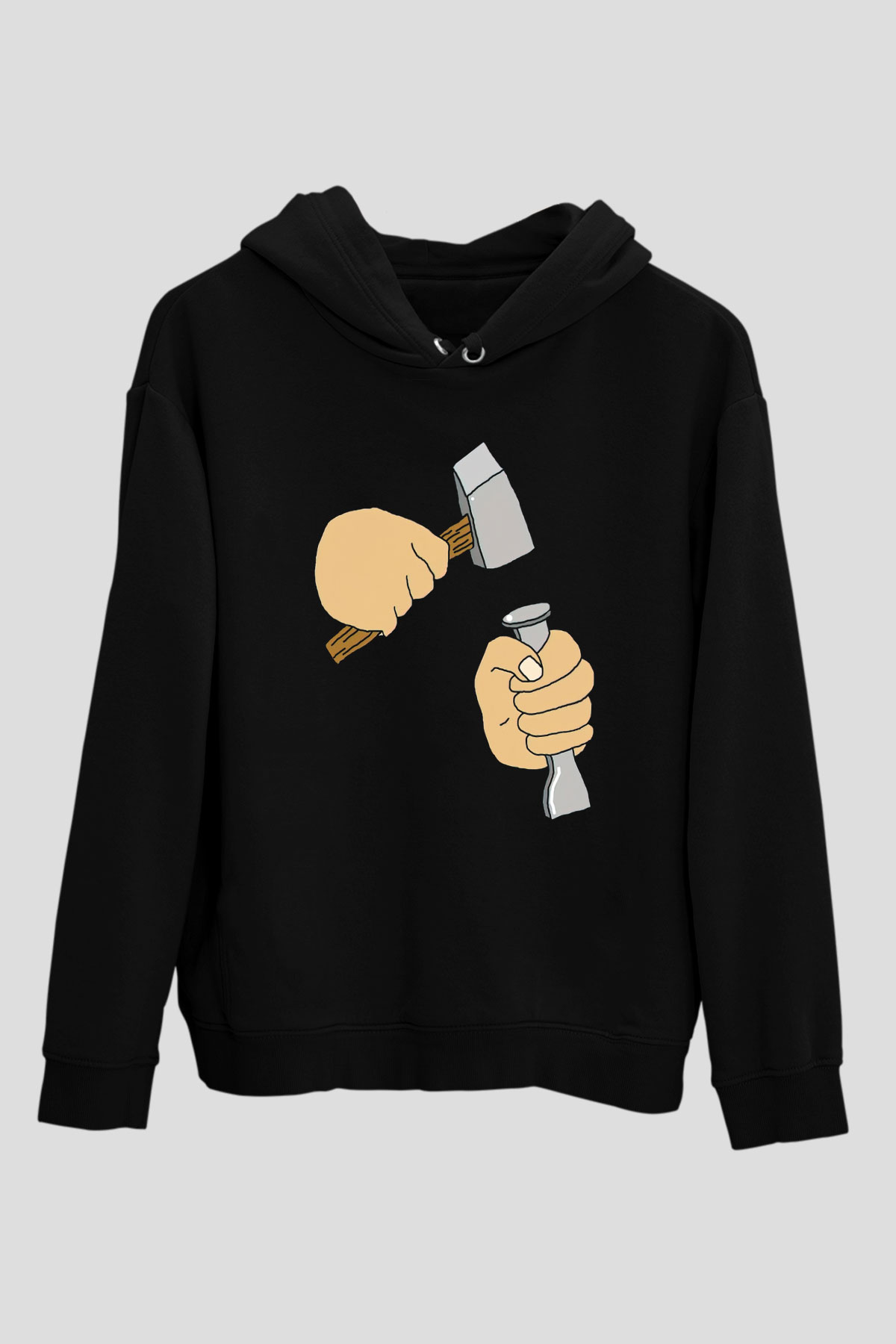 Heykeltıraş Siyah Unisex Kapüşonlu Sweatshirt