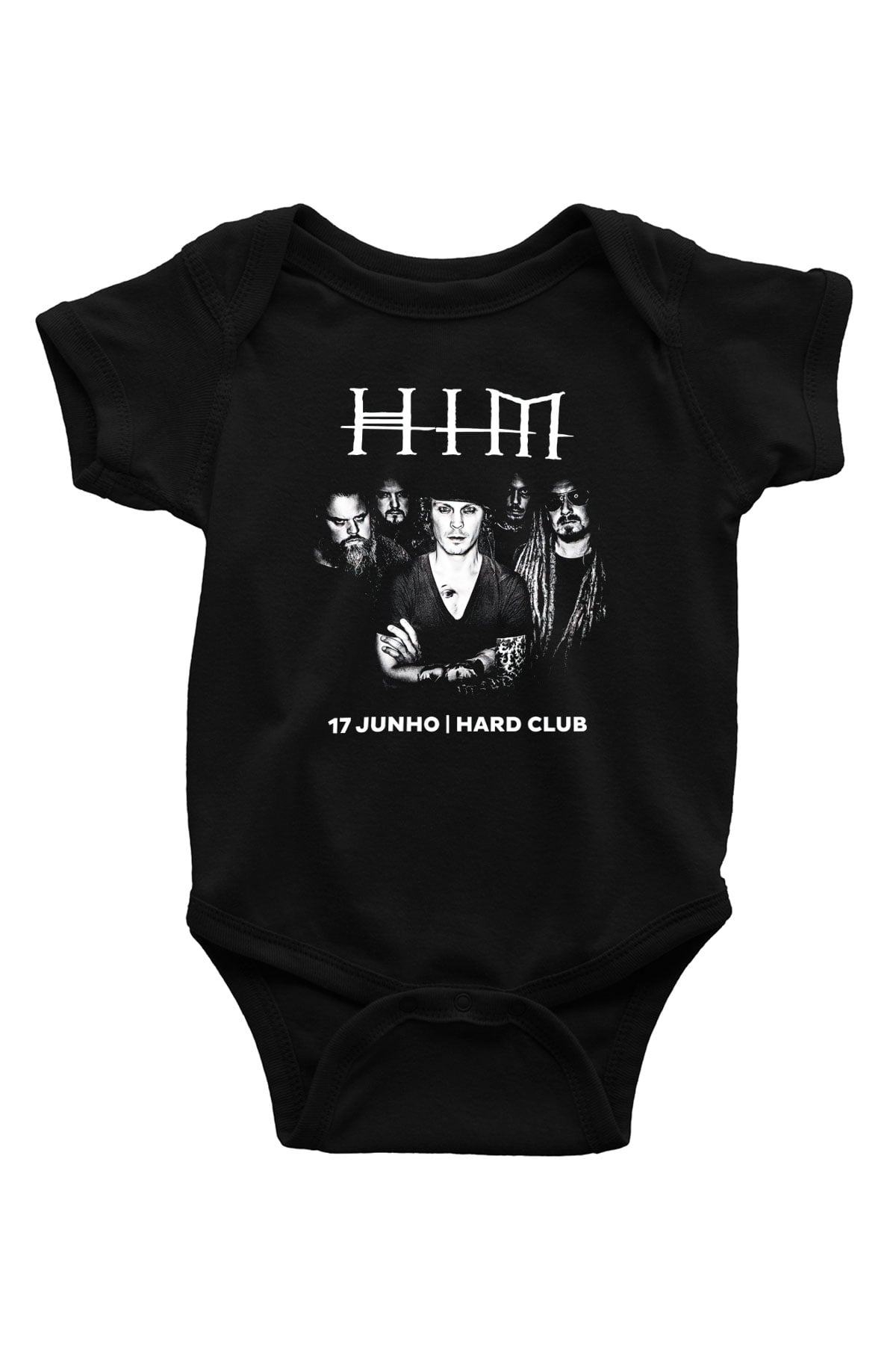 HIM Baskılı Siyah Bebek Body - Zıbın