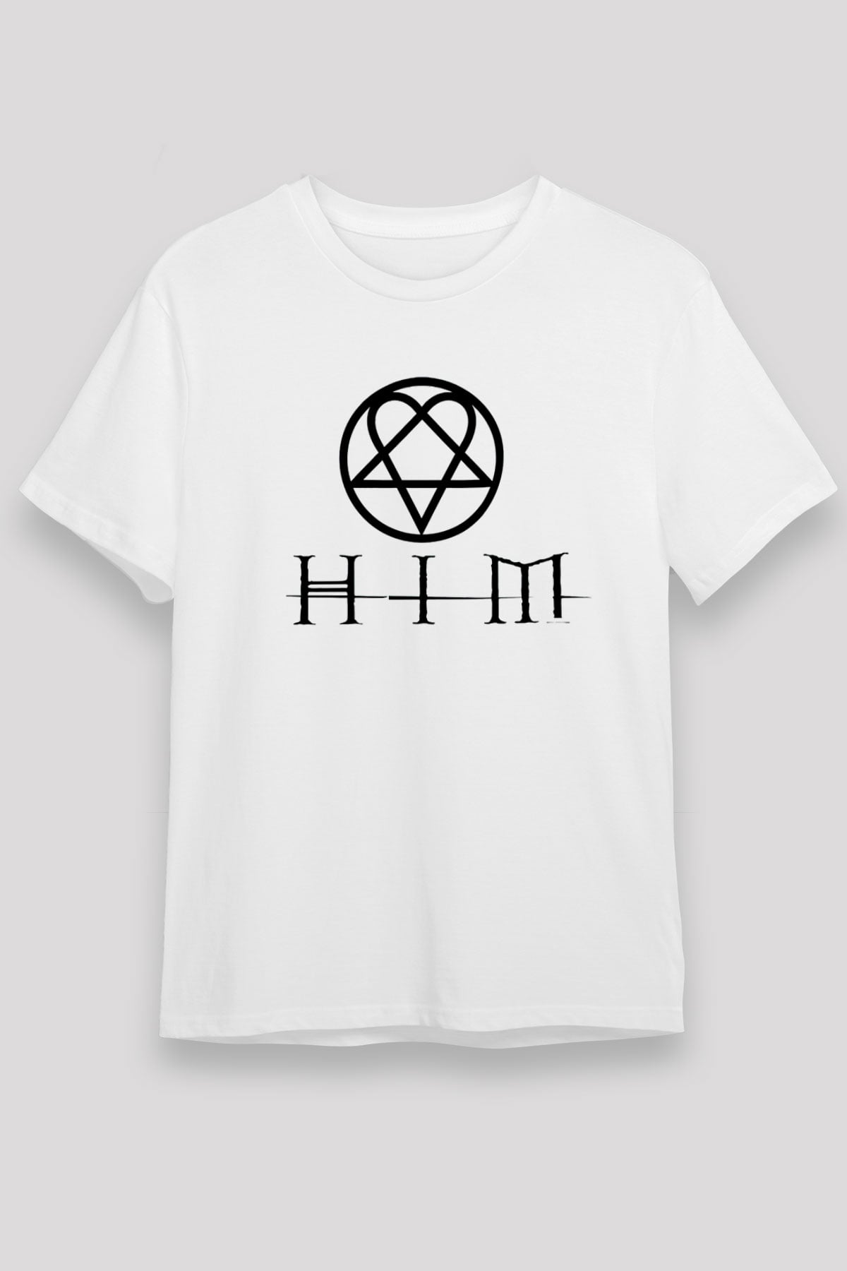 HIM Beyaz Unisex Tişört T-Shirt - TişörtFabrikası