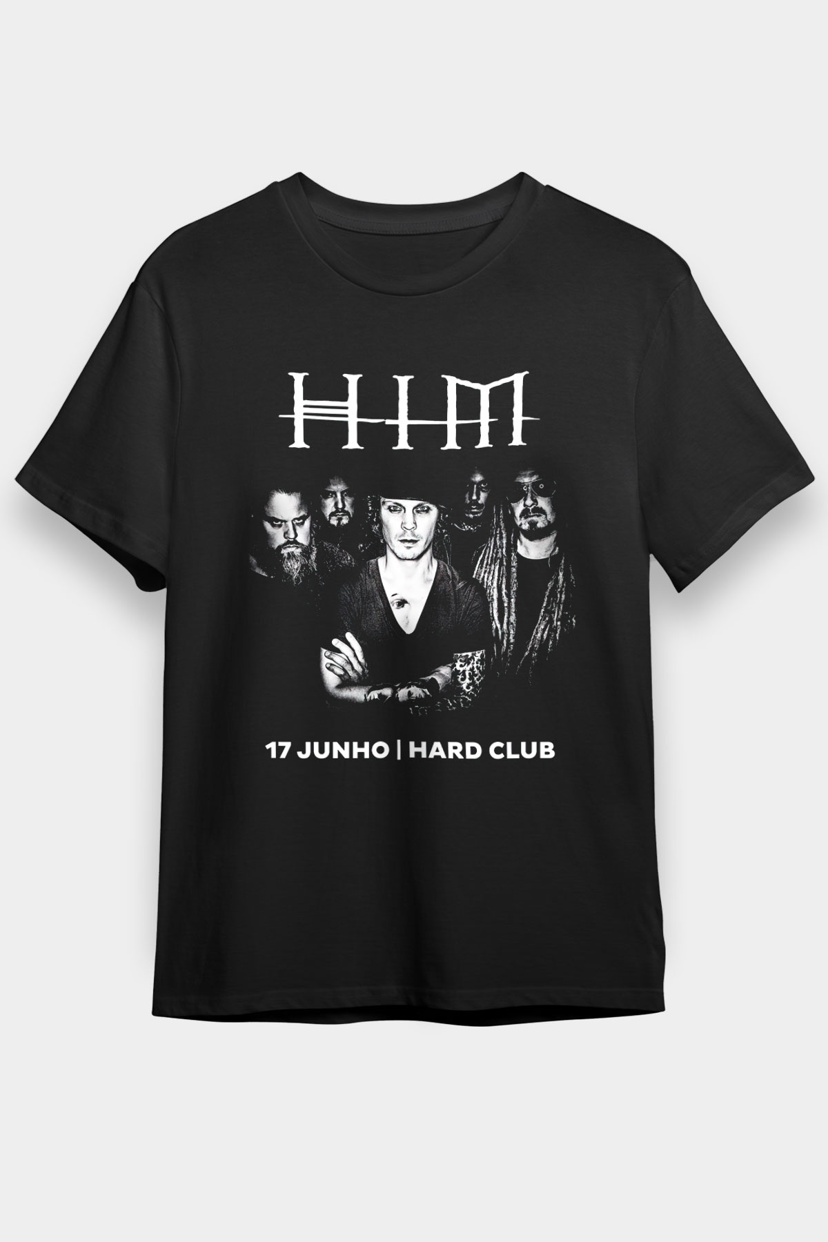 HIM Siyah Unisex Tişört T-Shirt - TişörtFabrikası
