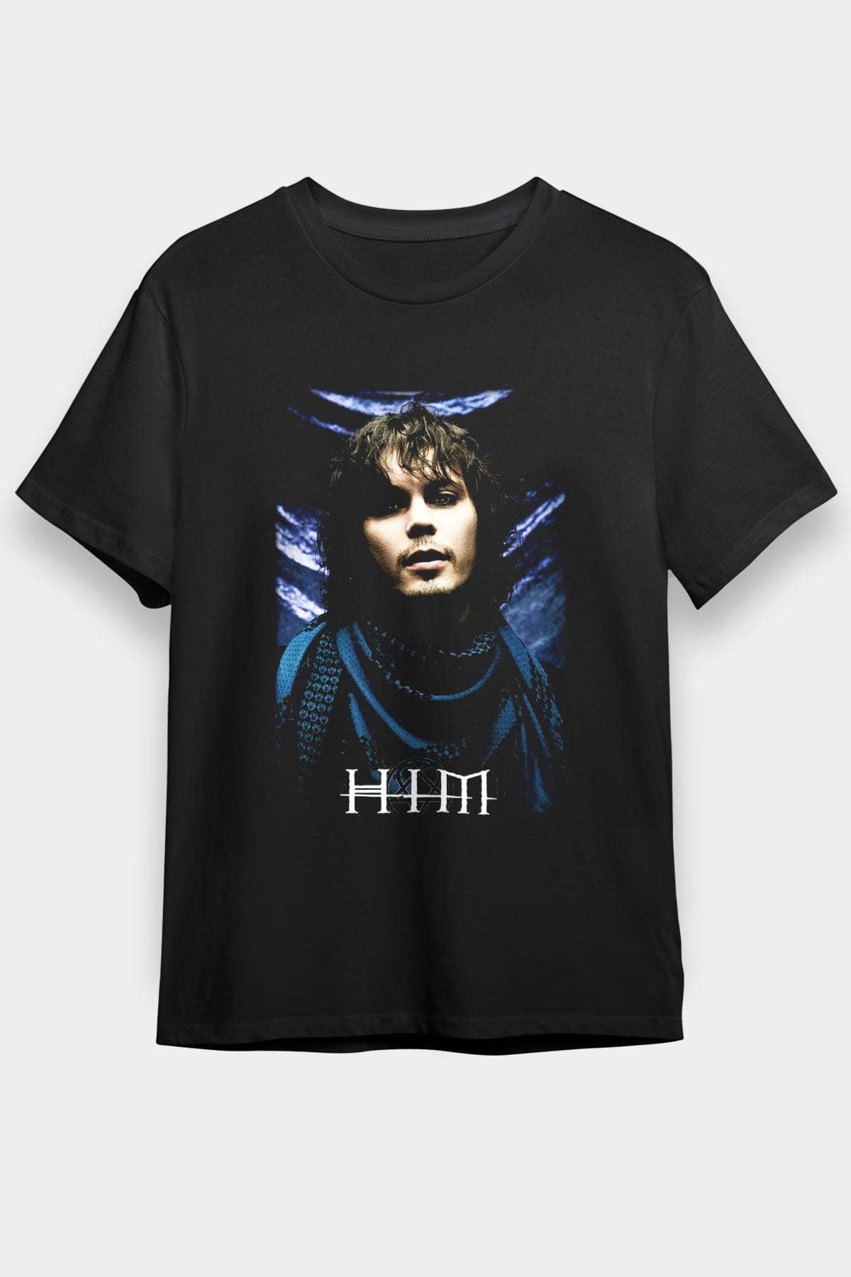 HIM Siyah Unisex Tişört T-Shirt - TişörtFabrikası