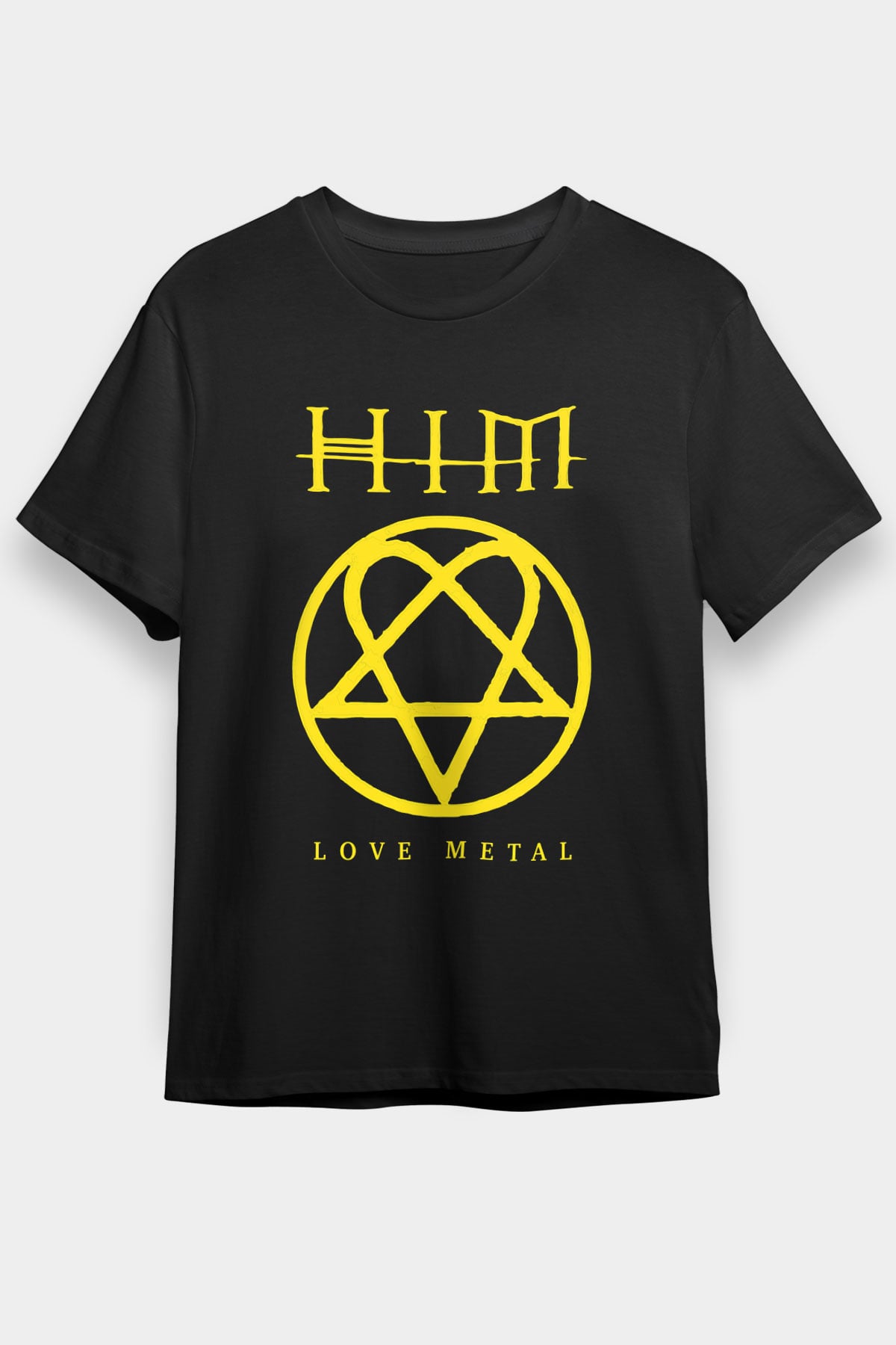 HIM Siyah Unisex Tişört T-Shirt - TişörtFabrikası