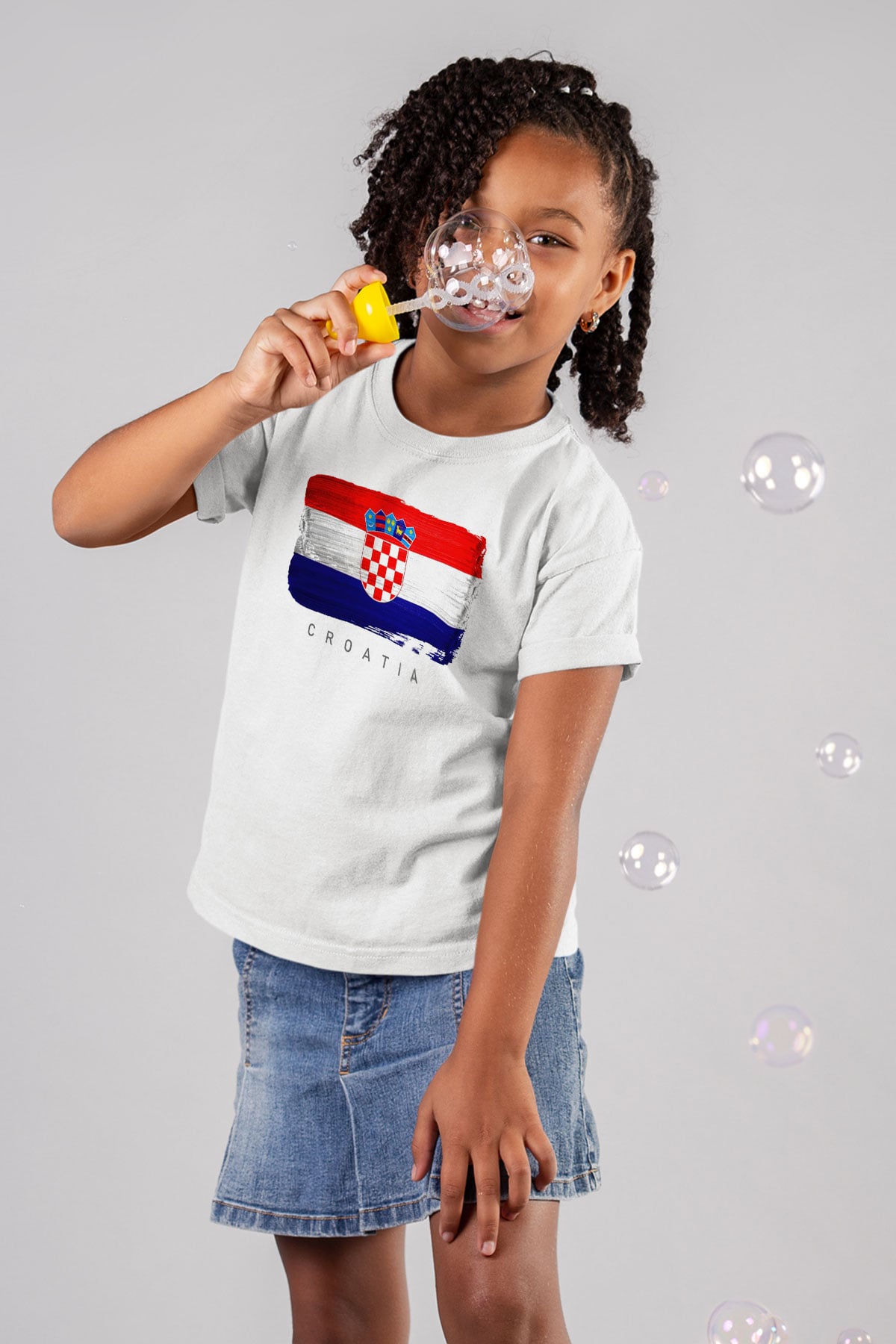 Hırvatistan Beyaz Unisex Çocuk Tişört