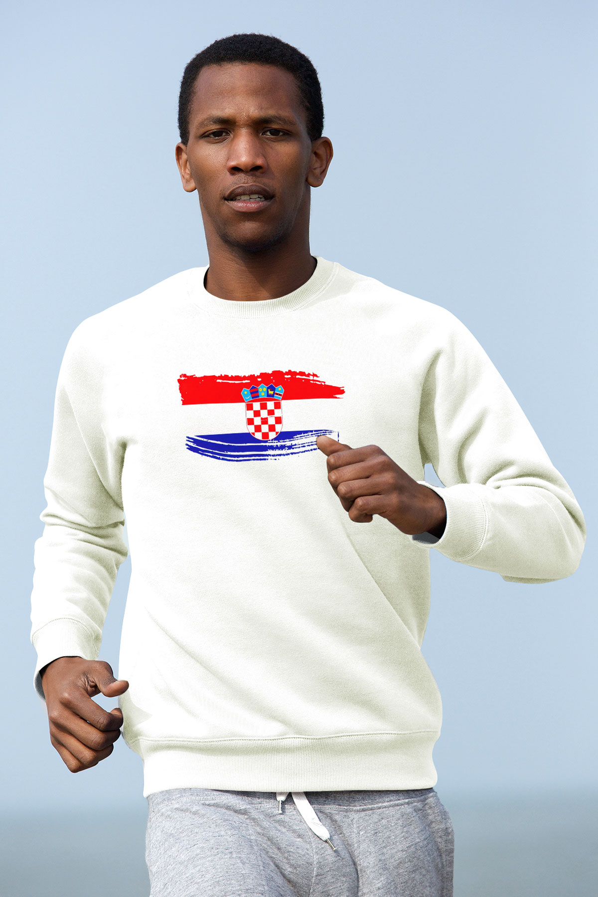 Hırvatistan Beyaz Unisex Sweatshirt