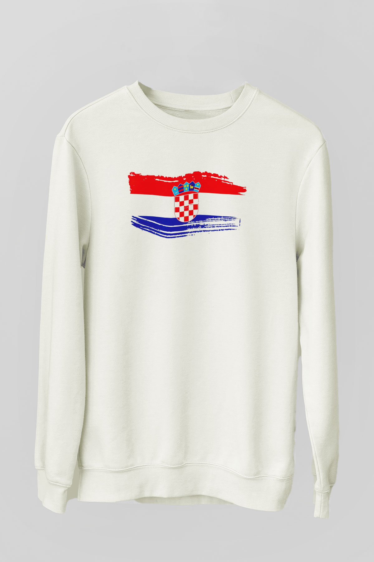 Hırvatistan Beyaz Unisex Sweatshirt