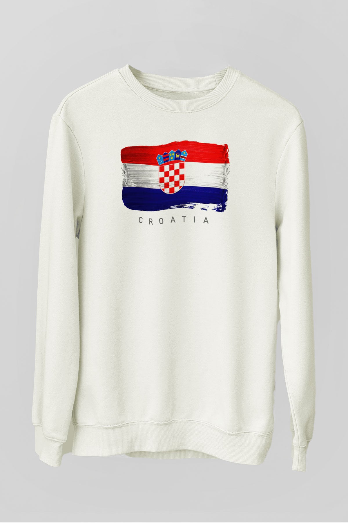 Hırvatistan Beyaz Unisex Sweatshirt