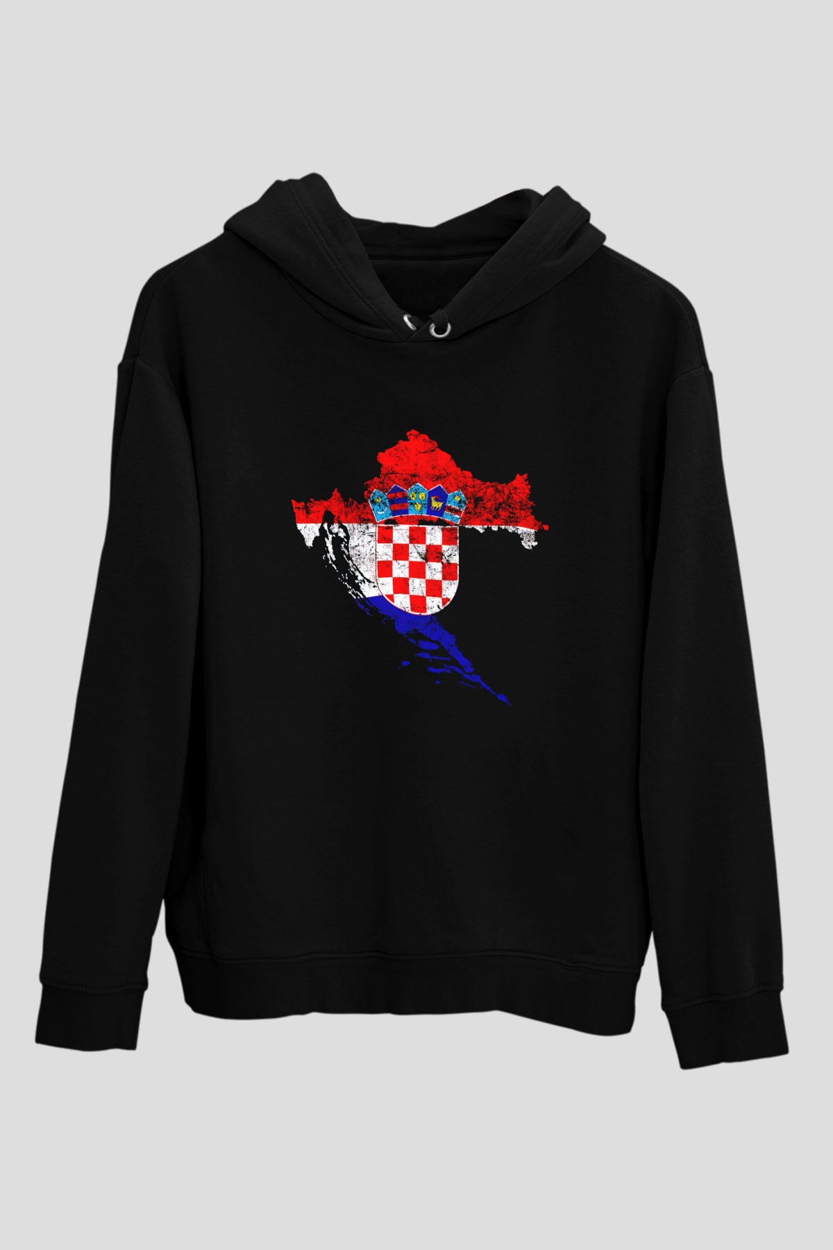 Hırvatistan Siyah Unisex Hoodie