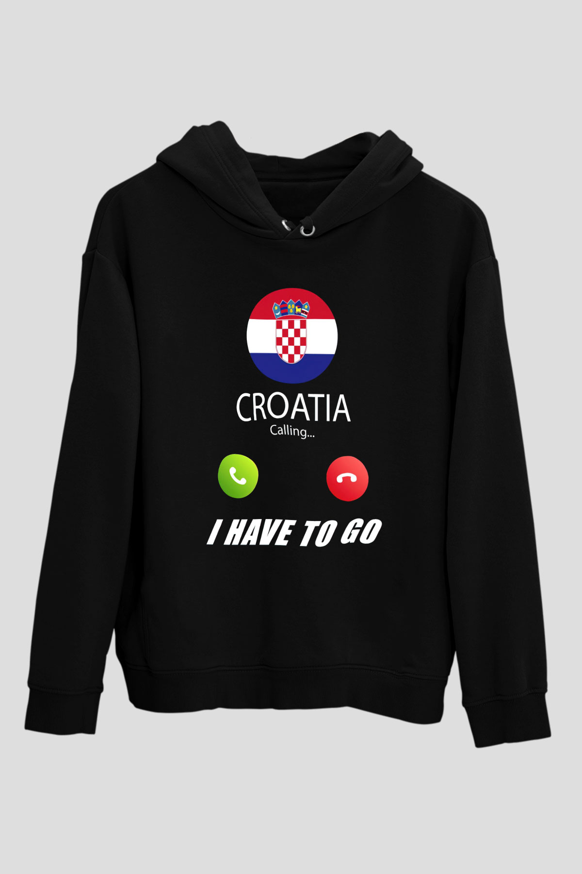 Hırvatistan Siyah Unisex Hoodie