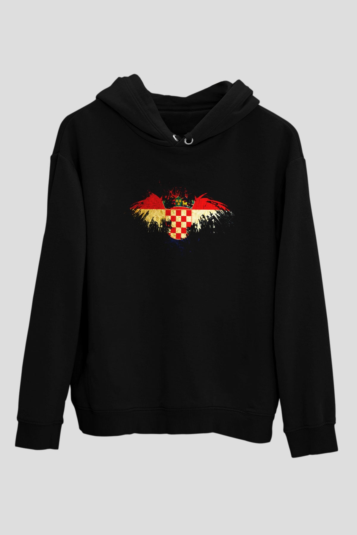 Hırvatistan Siyah Unisex Hoodie