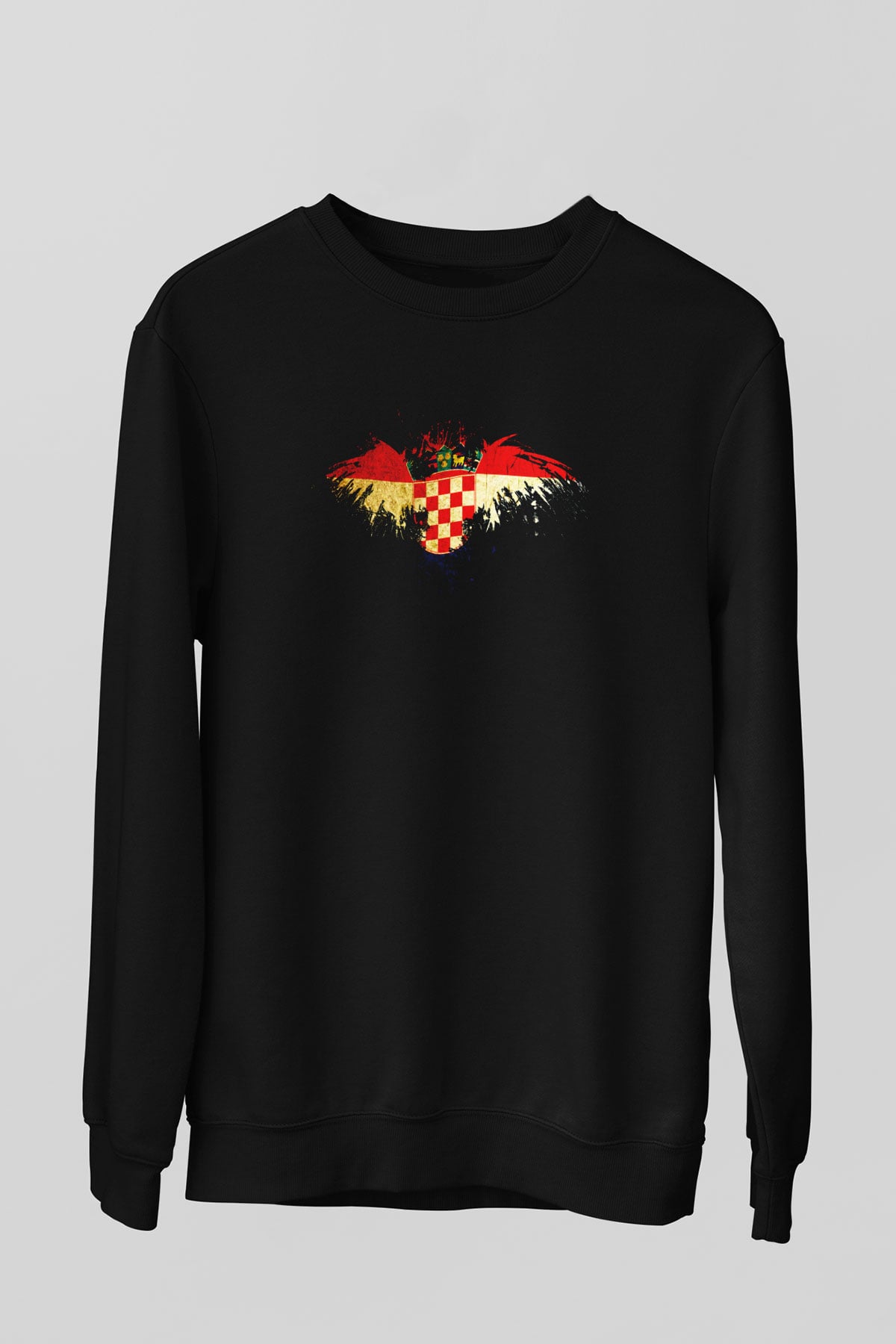 Hırvatistan Siyah Unisex Sweatshirt