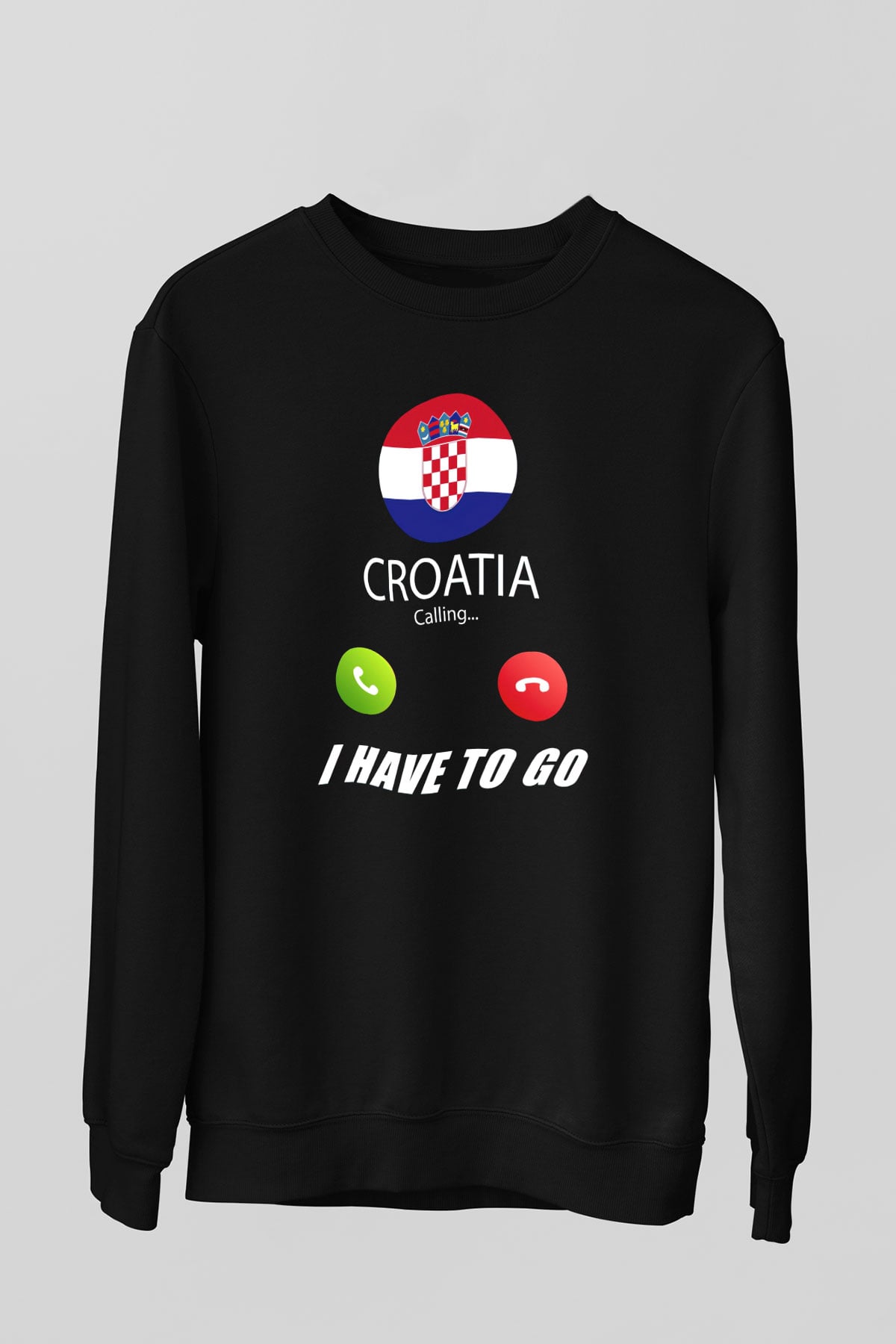 Hırvatistan Siyah Unisex Sweatshirt