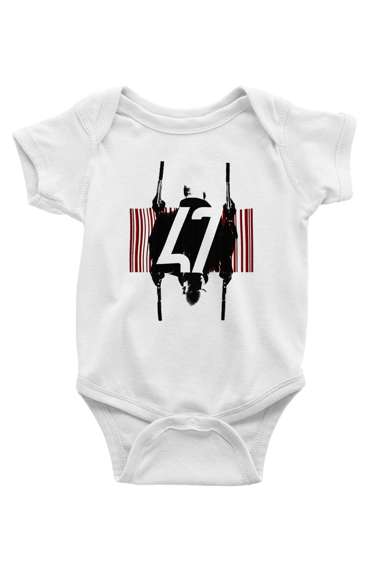 Hitman Baskılı Beyaz Unisex Bebek Body - Zıbın