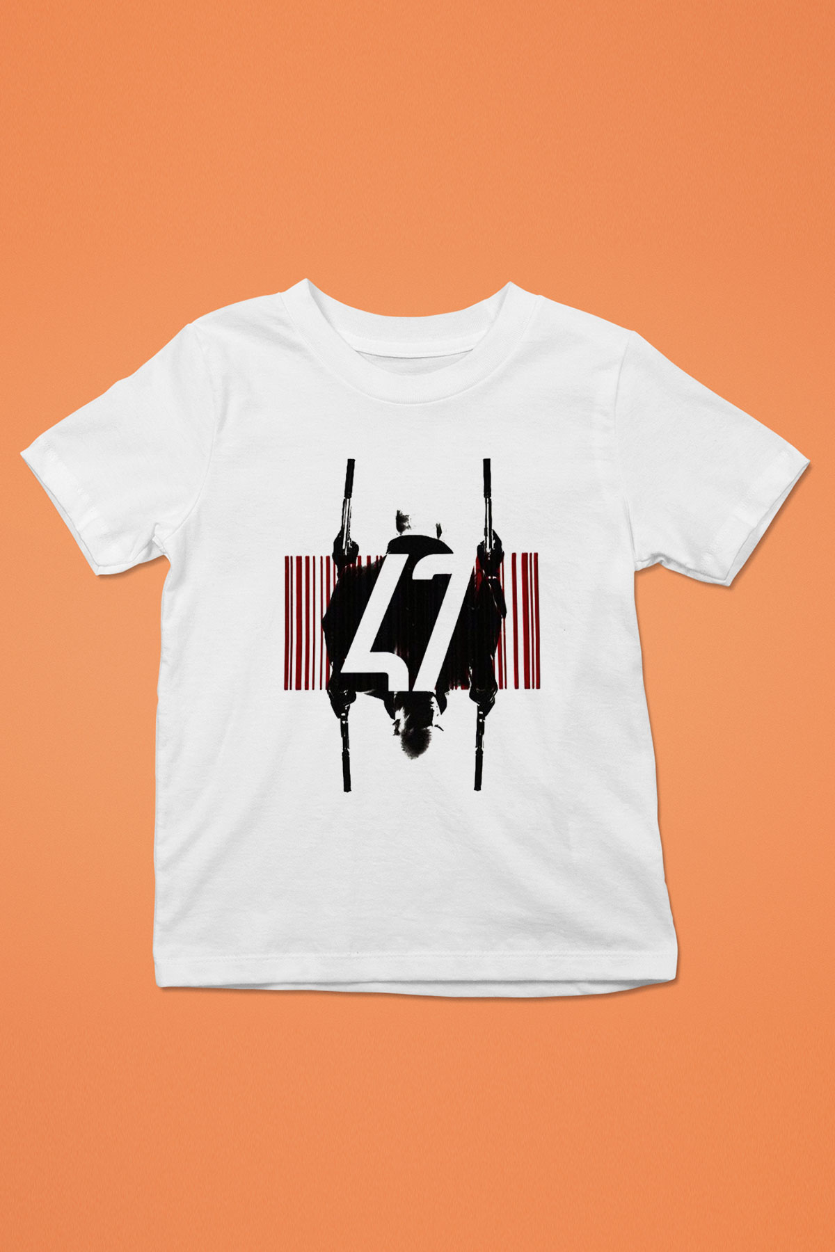 Hitman Baskılı Beyaz Unisex Çocuk Tişört