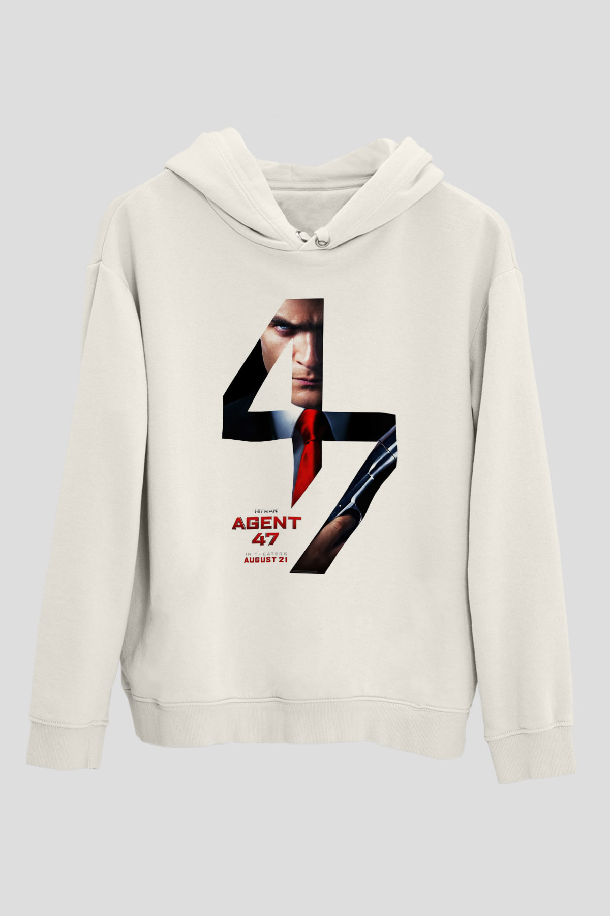 Hitman Beyaz Unisex Hoodie