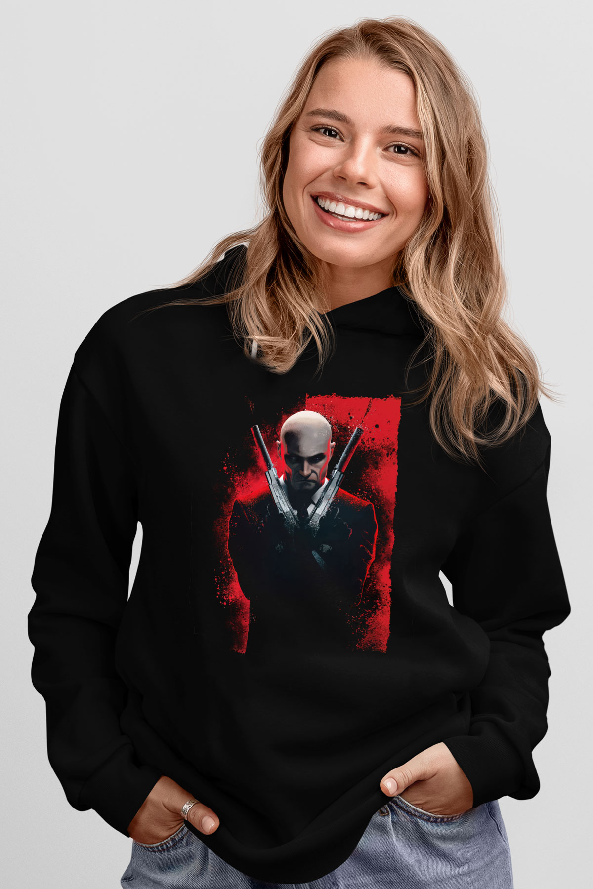 Hitman Siyah Unisex Hoodie