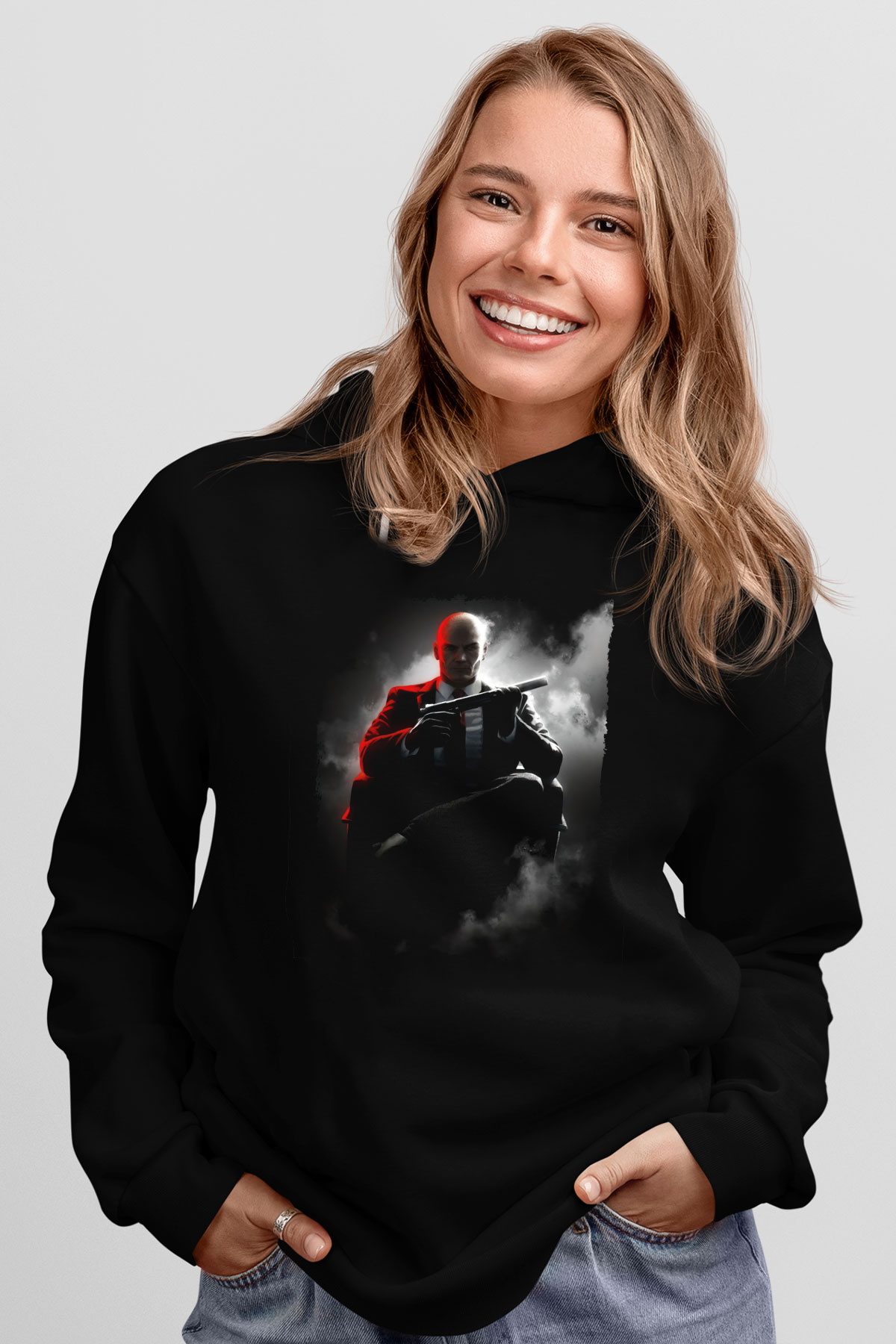 Hitman Siyah Unisex Hoodie