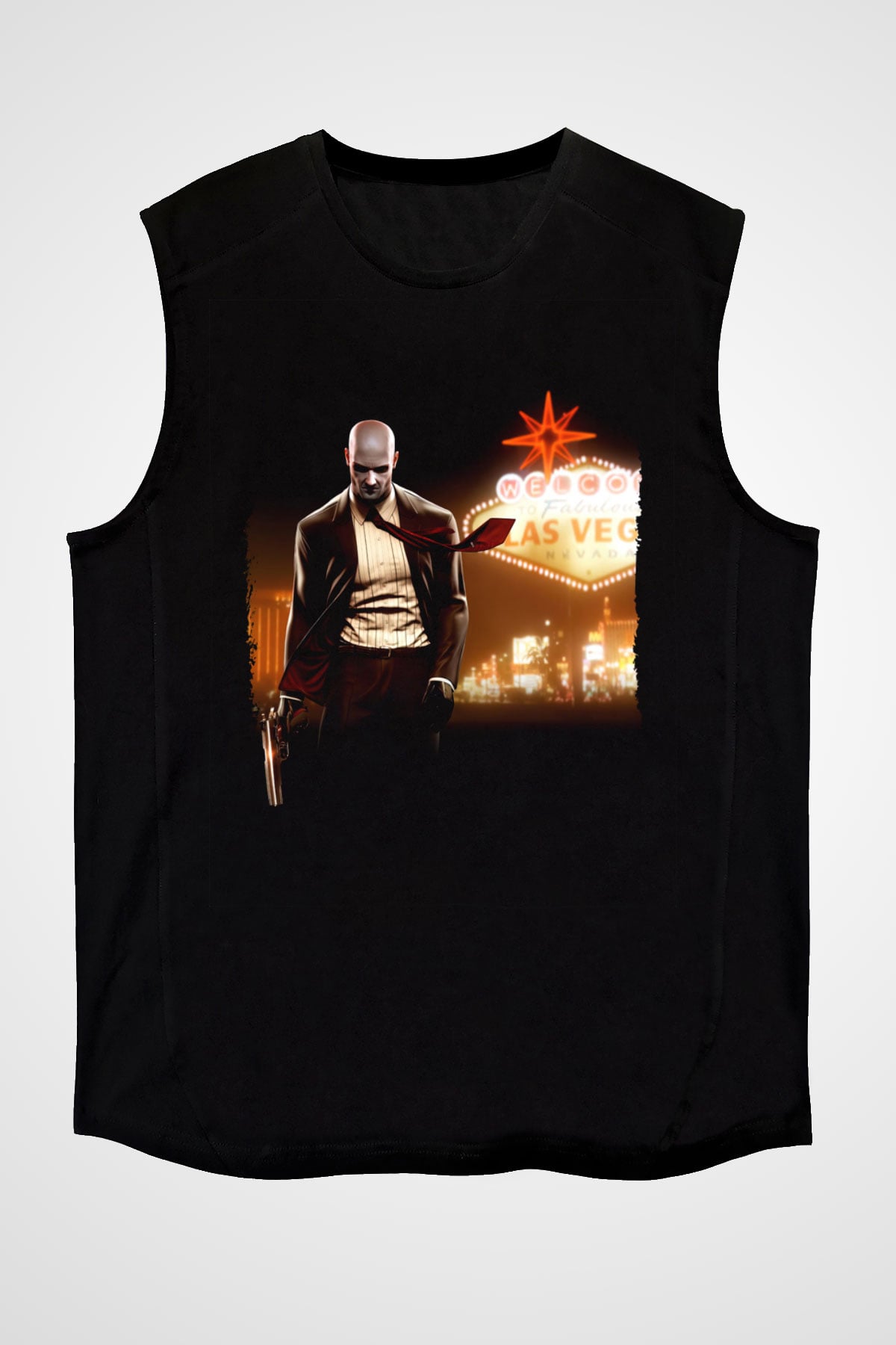 Hitman Siyah Unisex Kolsuz Tişört
