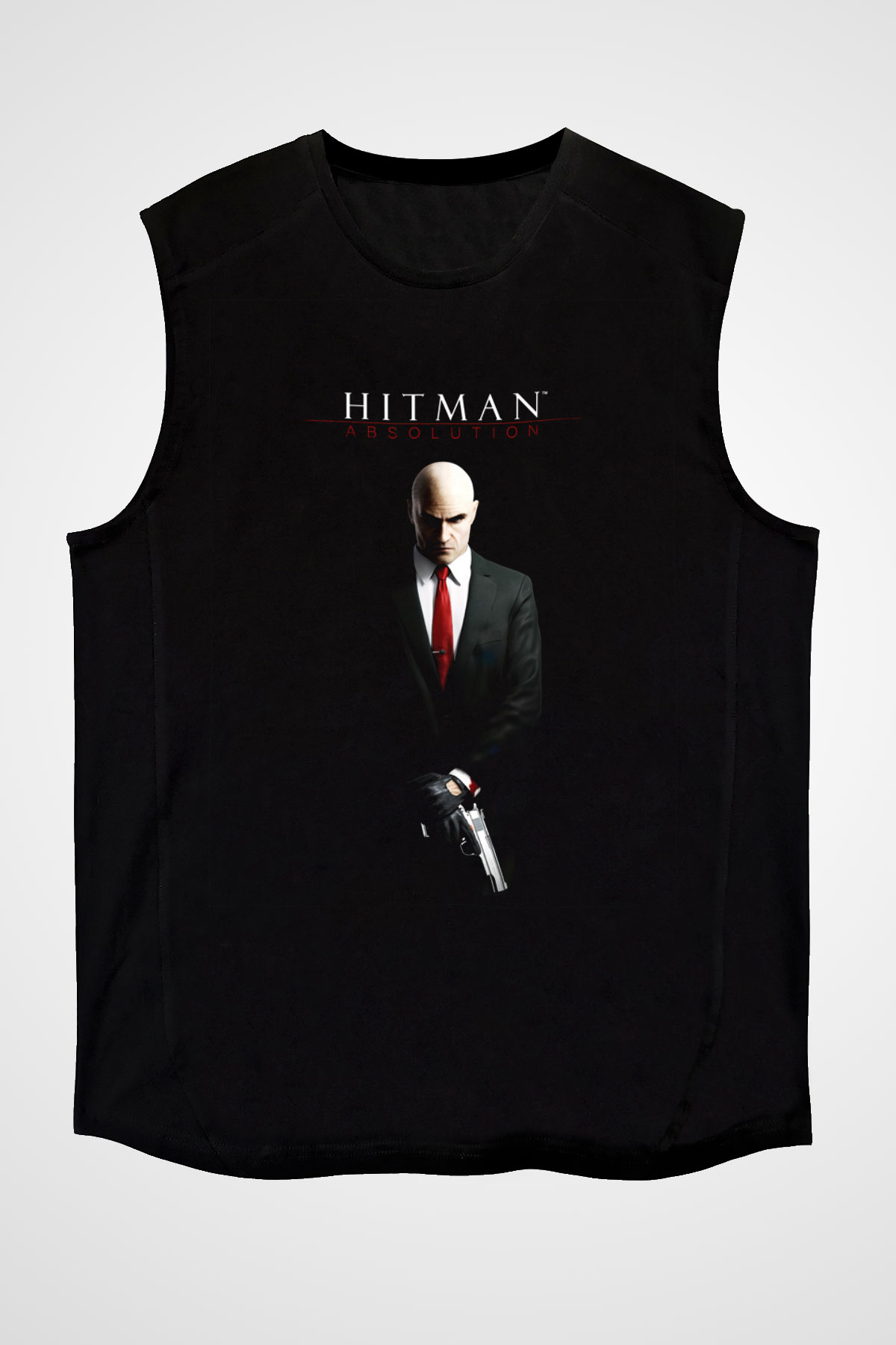 Hitman Siyah Unisex Kolsuz Tişört