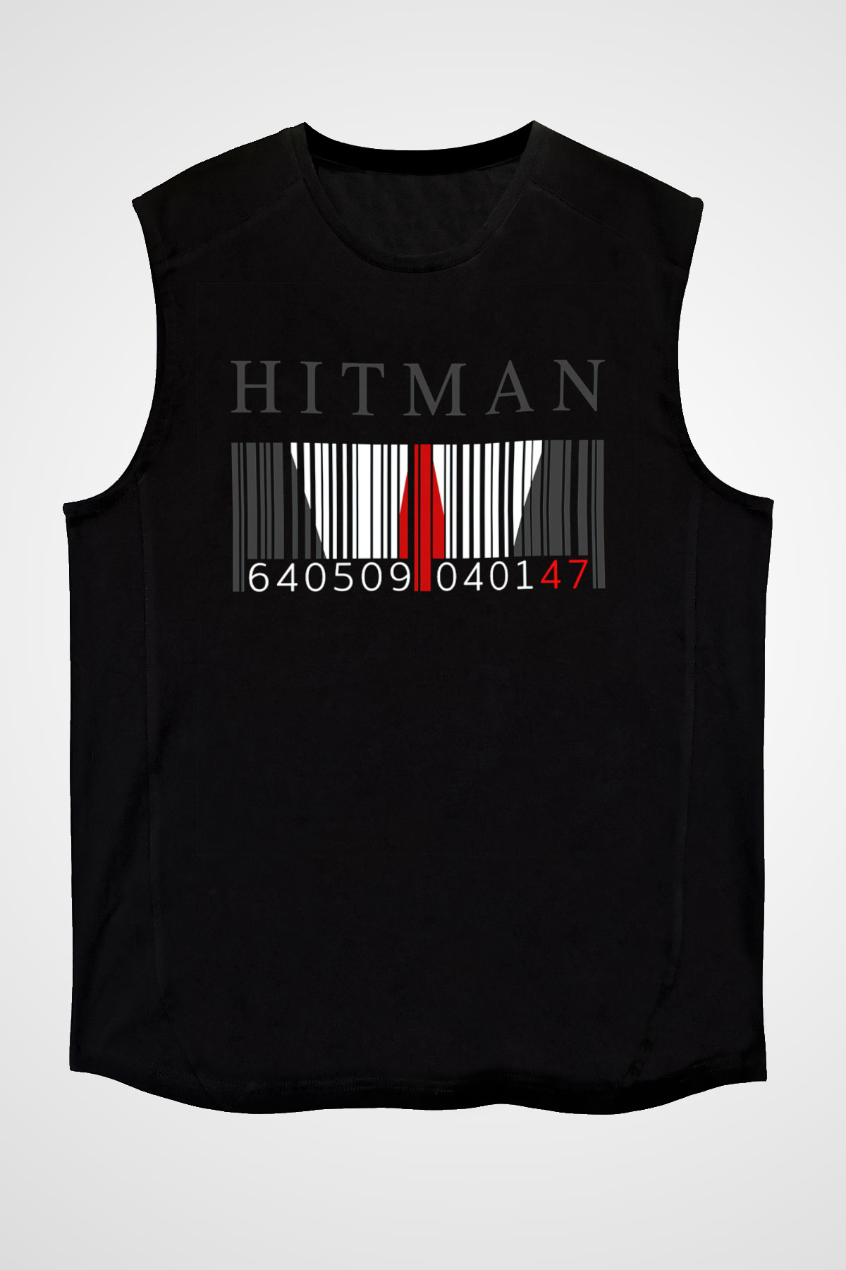 Hitman Siyah Unisex Kolsuz Tişört