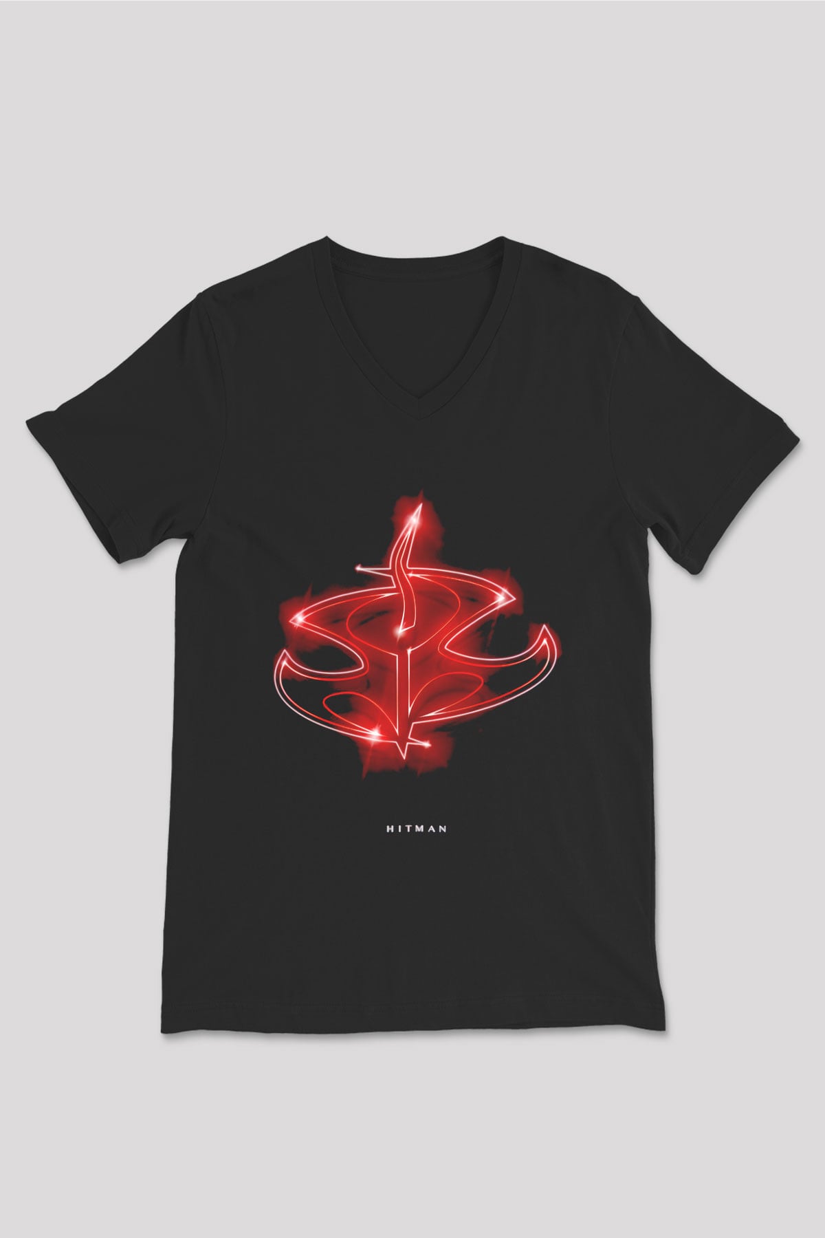 Hitman Siyah Unisex V Yaka Tişört