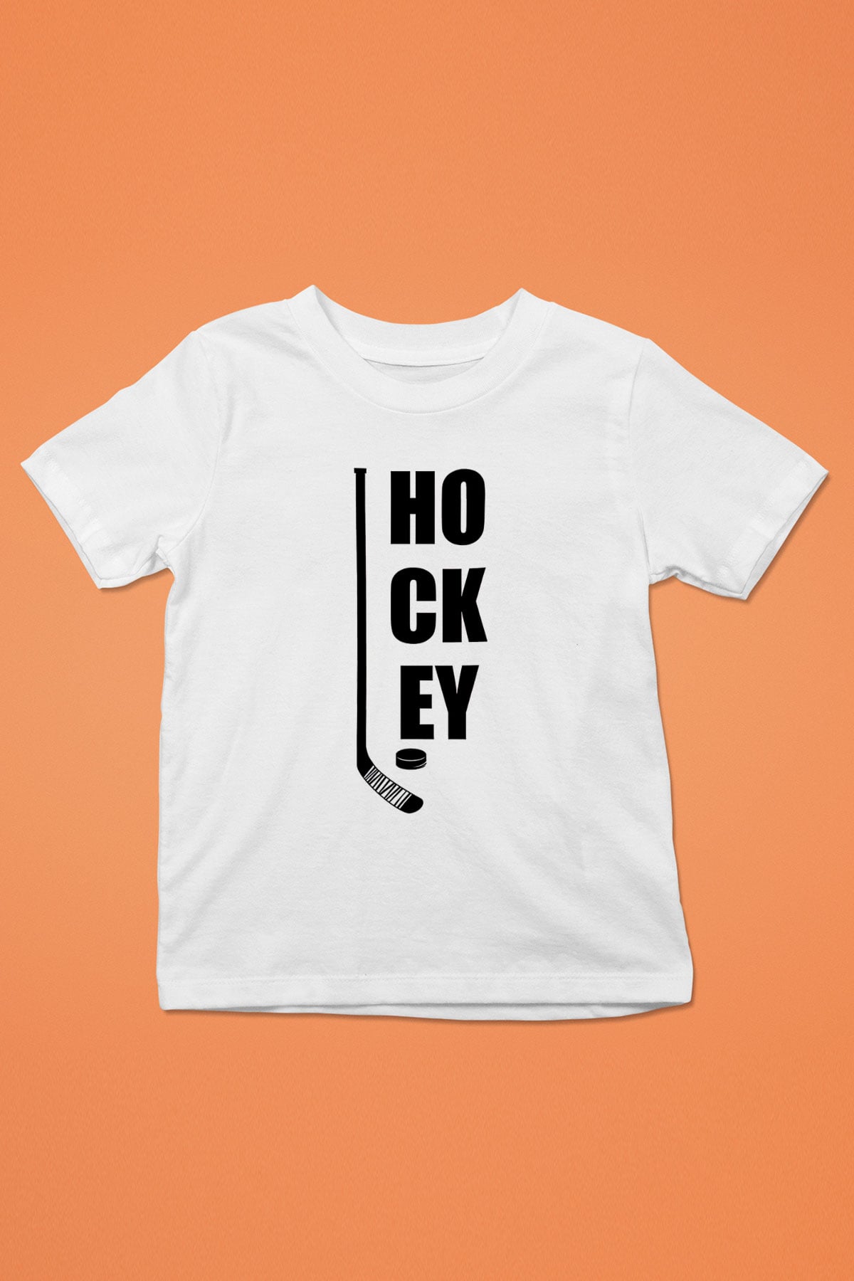 Hokey Baskılı Unisex Beyaz Çocuk Tişört - Tshirt