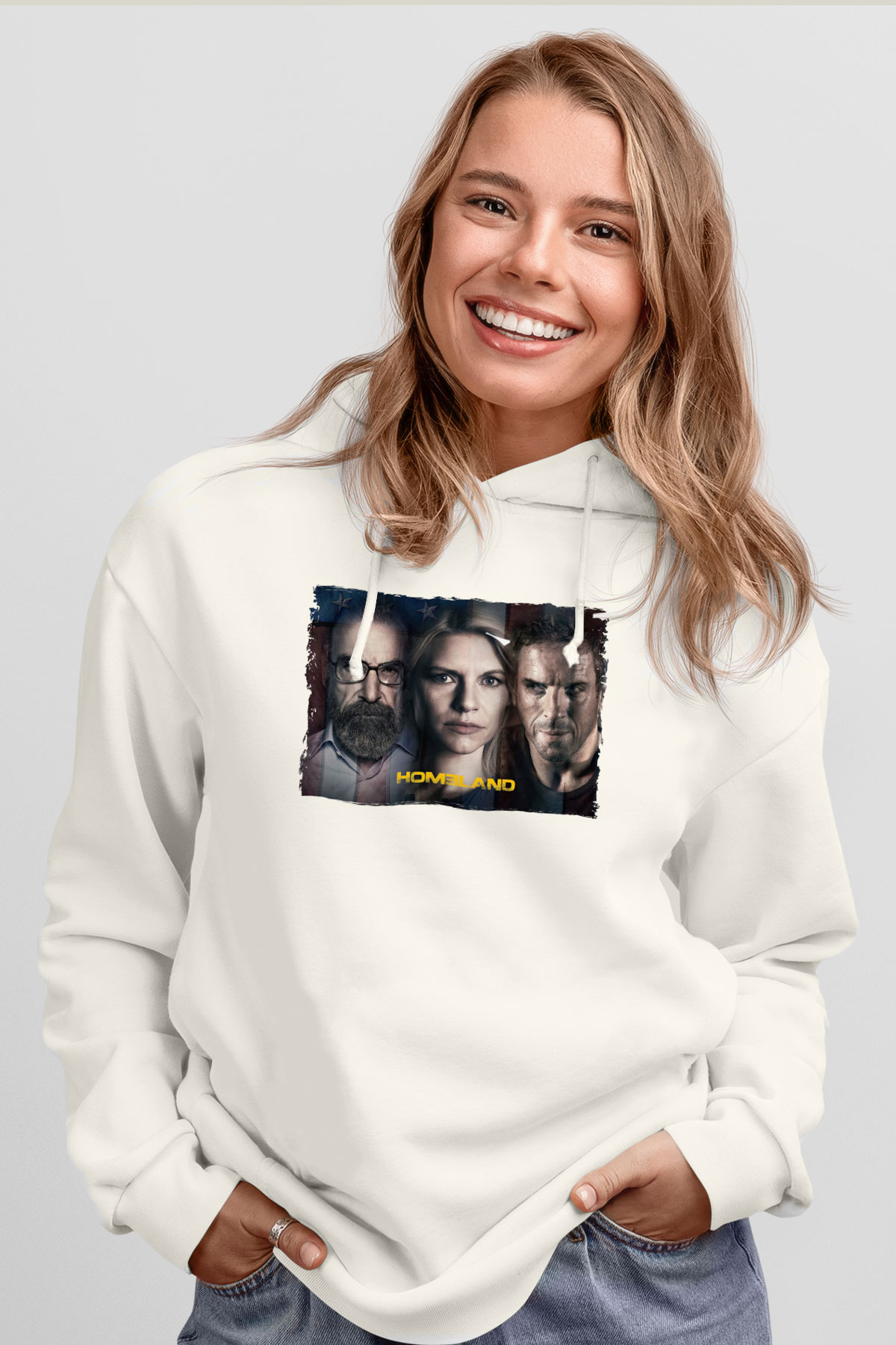 Homeland Beyaz Unisex Hoodie
