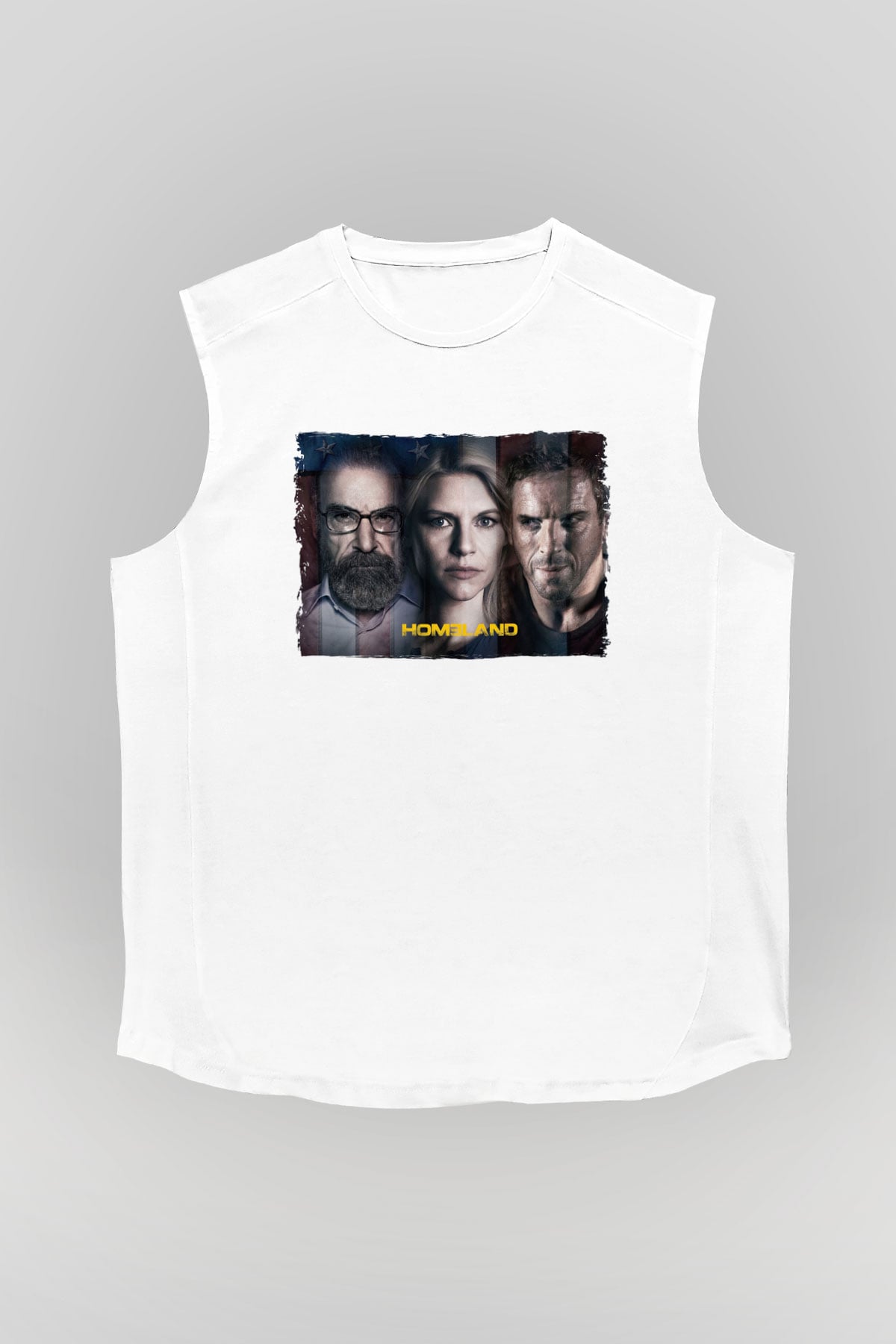 Homeland Beyaz Unisex Kolsuz Tişört