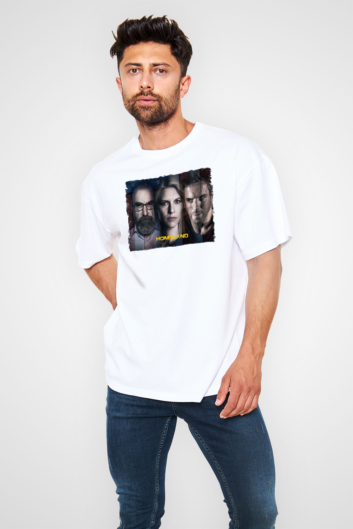 Homeland Beyaz Oversize Tişört Oversize T-shirt