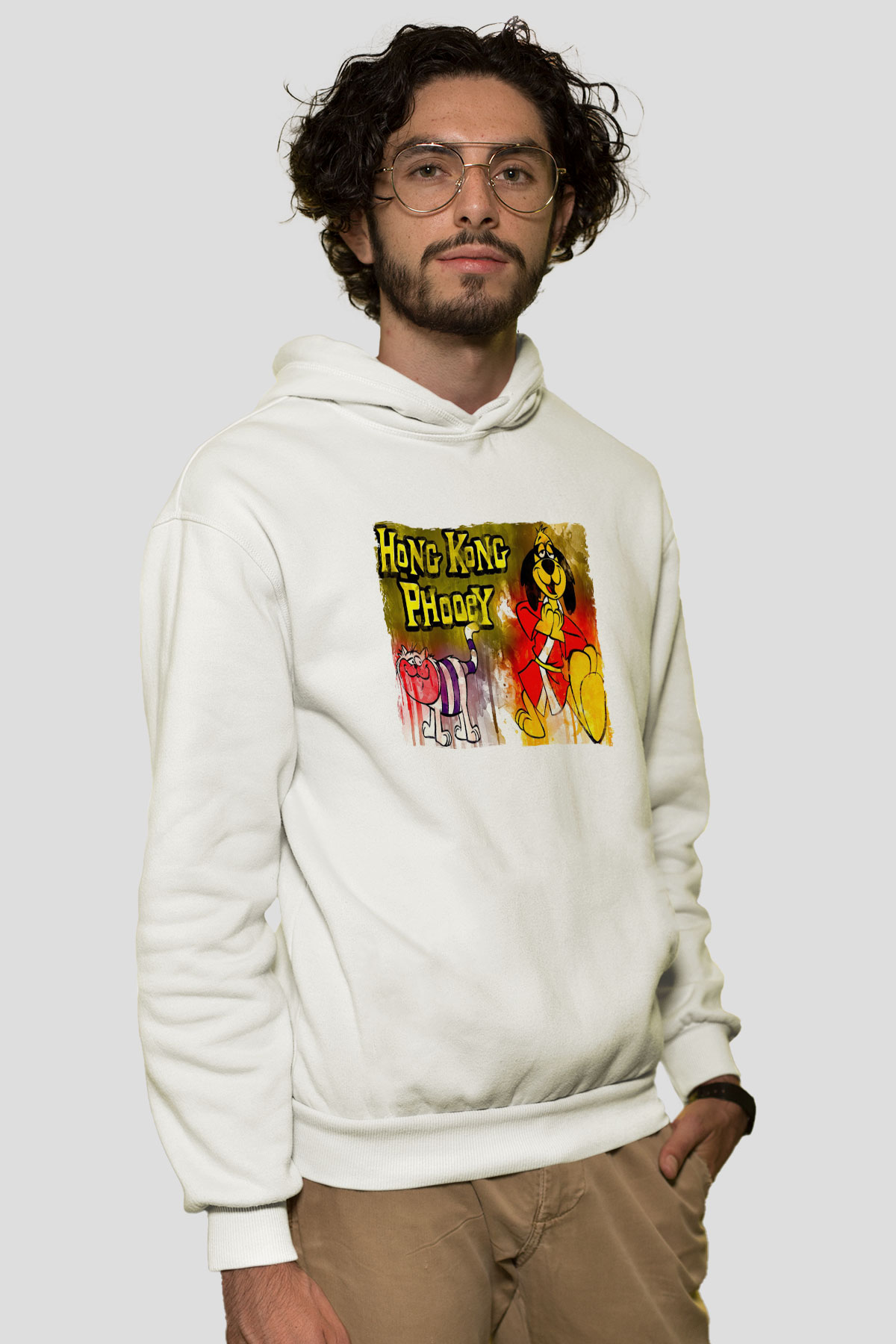 Hong Kong Phooey Beyaz Unisex Hoodie
